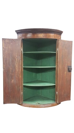 George III Mahogany Bow Fronted Corner Cupboard