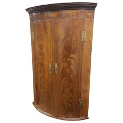 George III Mahogany Bow Fronted Corner Cupboard