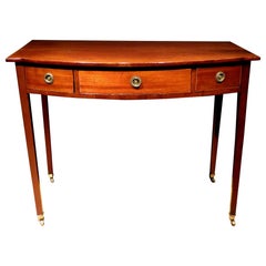 George III Mahogany Bow Fronted Writing Table / Sofa Table, English, circa 1800