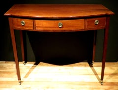 George III Mahogany Bow Fronted Writing Table / Sofa Table, English, circa 1800