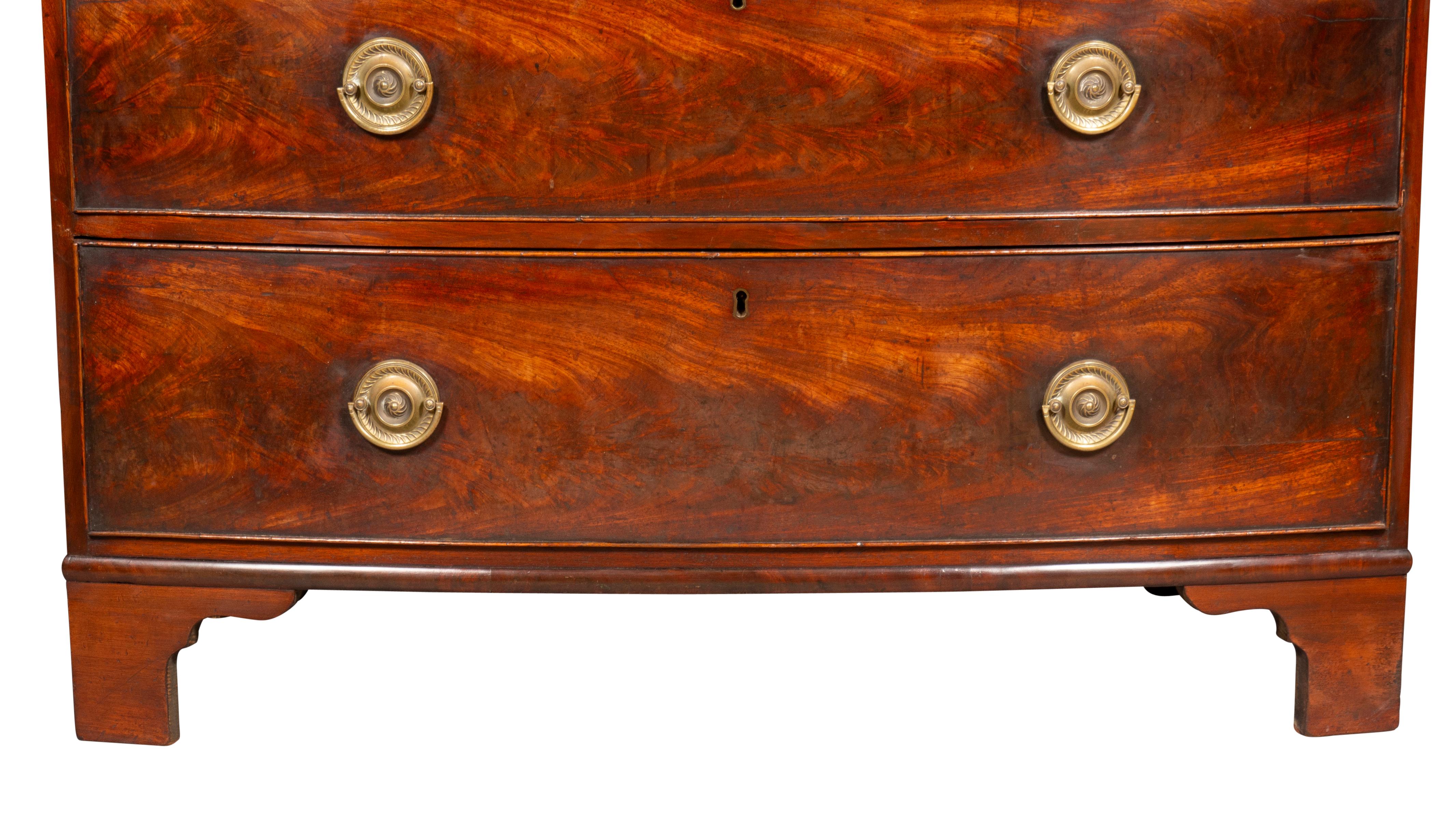George III Mahogany Bowfront Chest Of Drawers 3