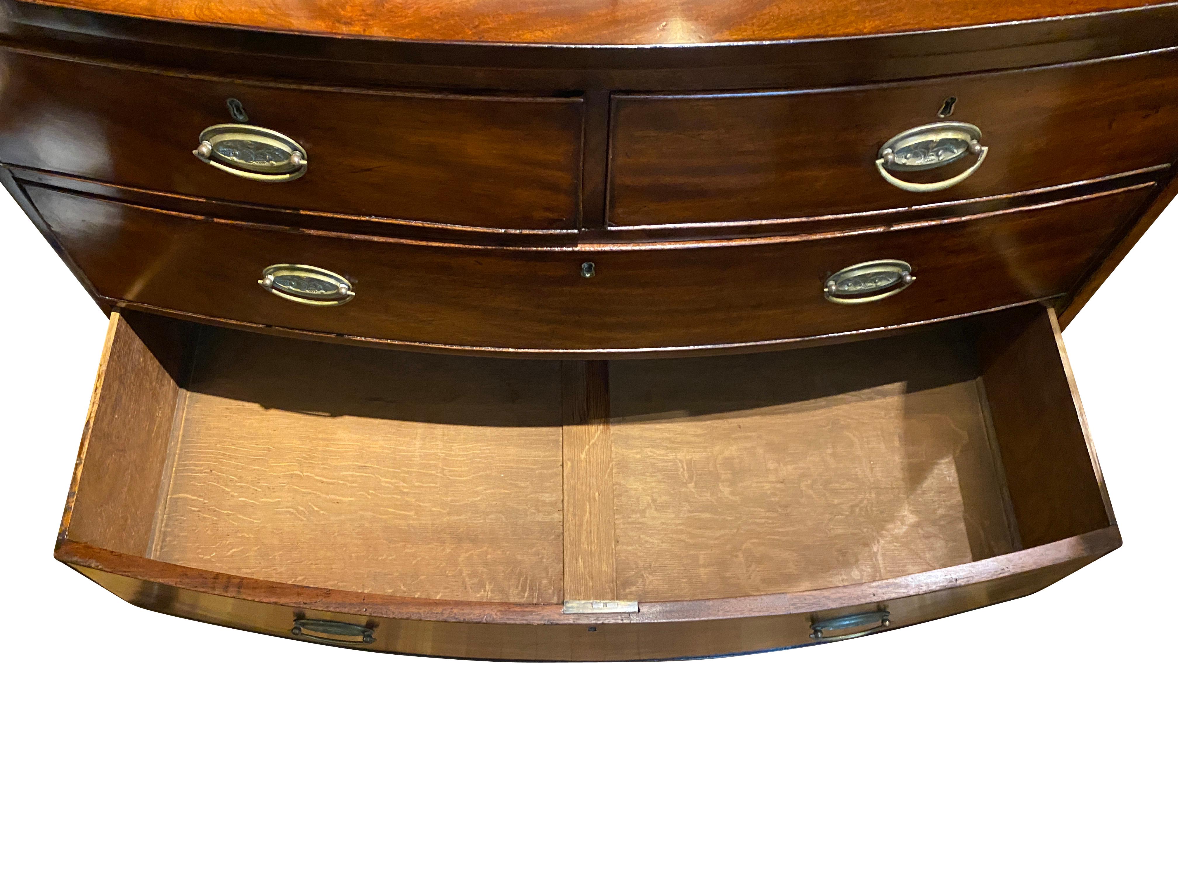 George III Mahogany Bowfront Chest of Drawers 6