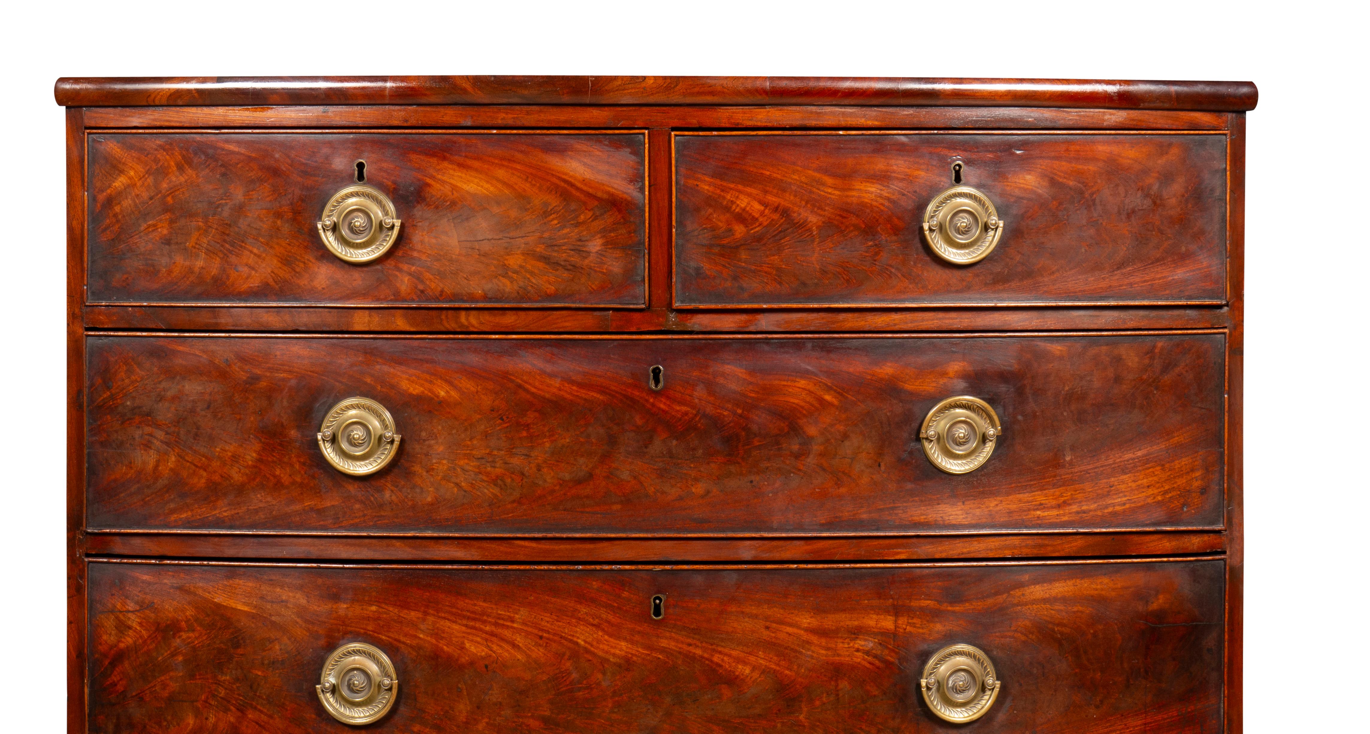 George III Mahogany Bowfront Chest Of Drawers 7