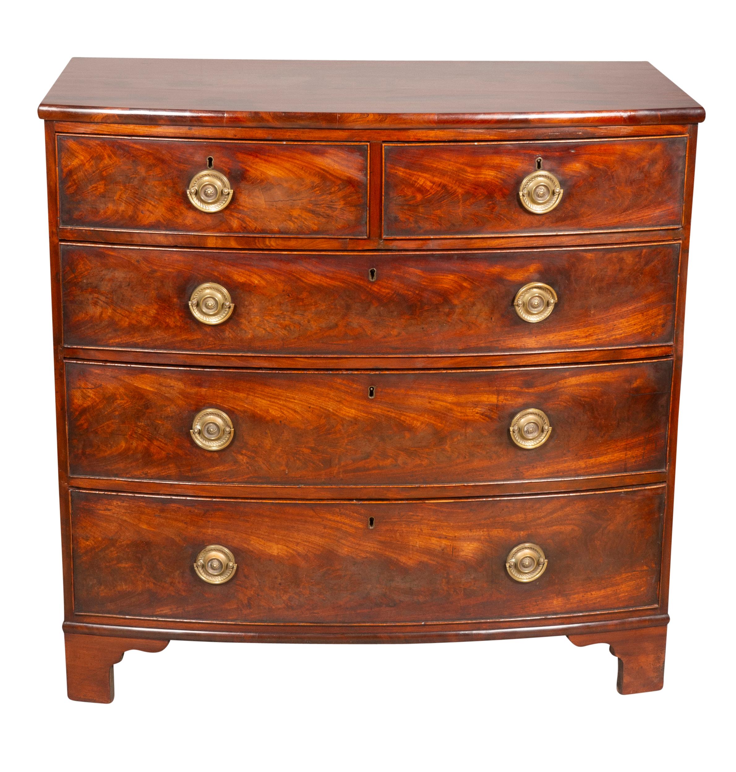 George III Mahogany Bowfront Chest Of Drawers 6