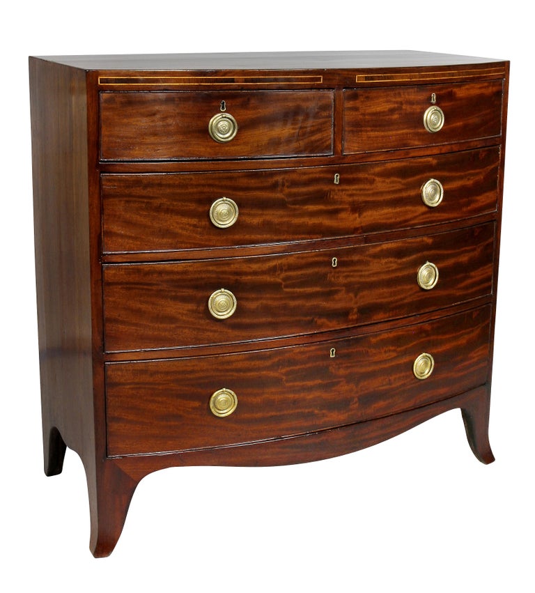 George III Mahogany Bowfront Chest of Drawers For Sale at ...