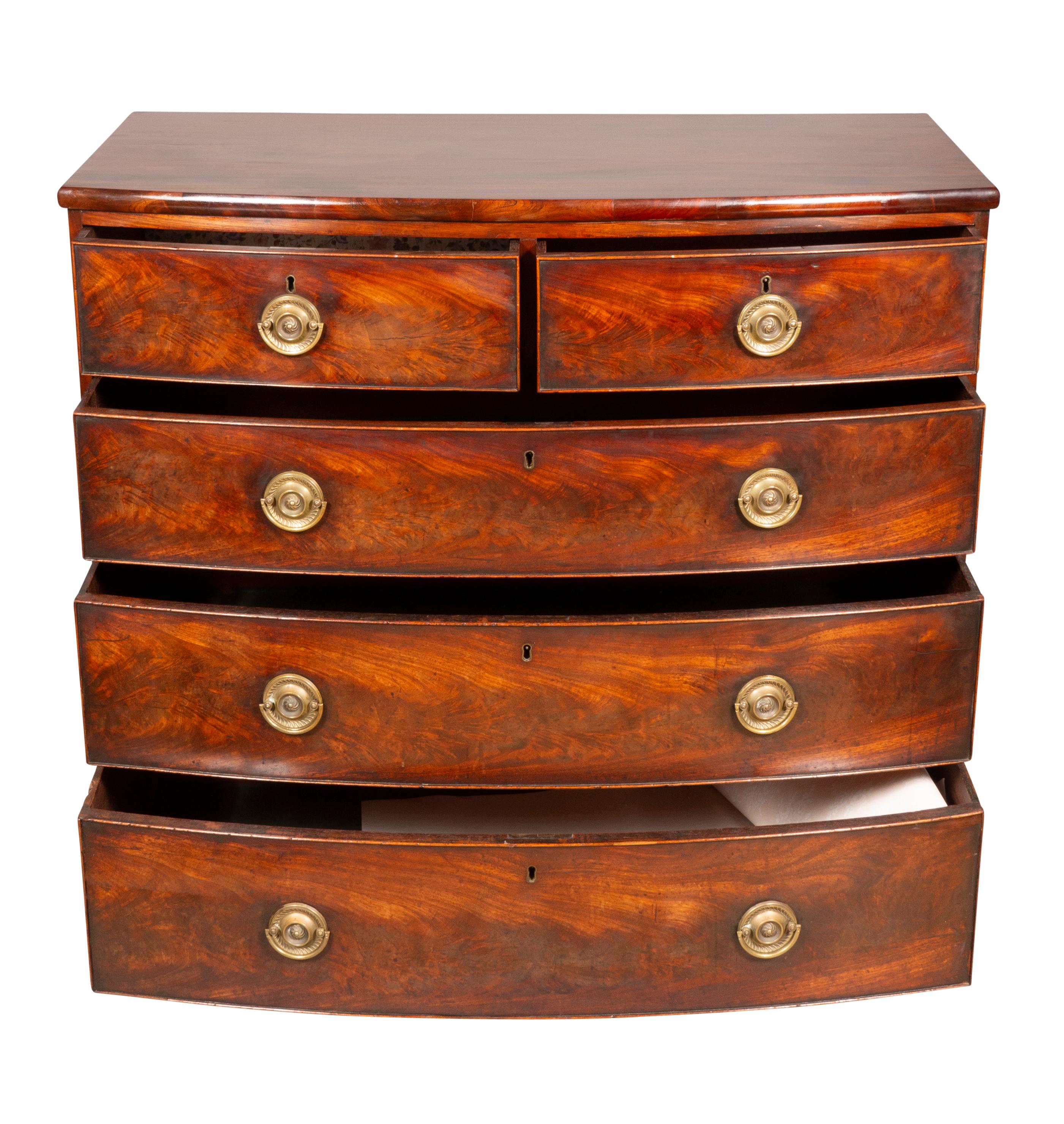 George III Mahogany Bowfront Chest Of Drawers 1