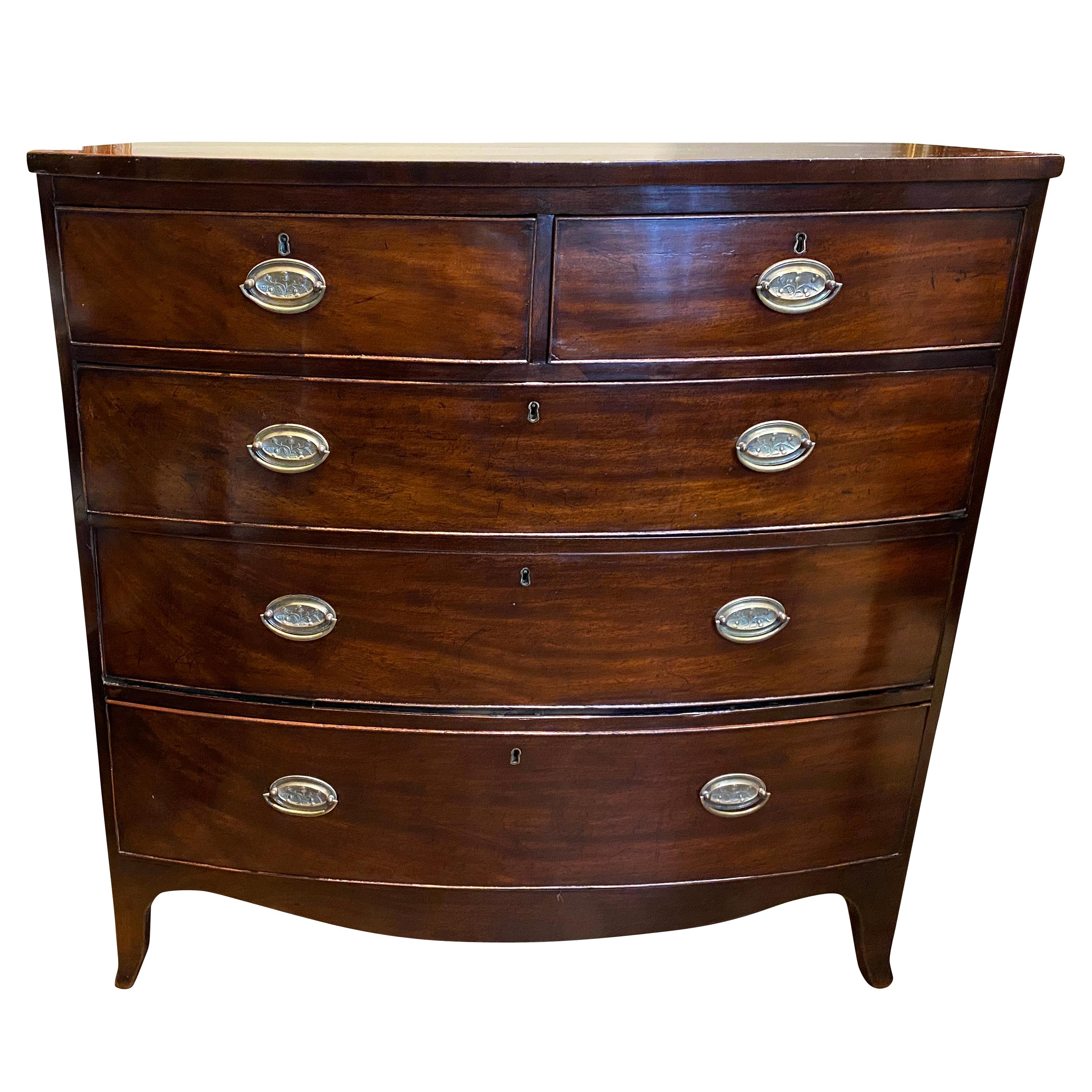 George III Mahogany Bowfront Chest of Drawers