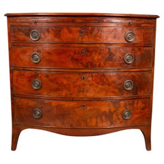 George III Mahogany Bowfront Chest Of Drawers