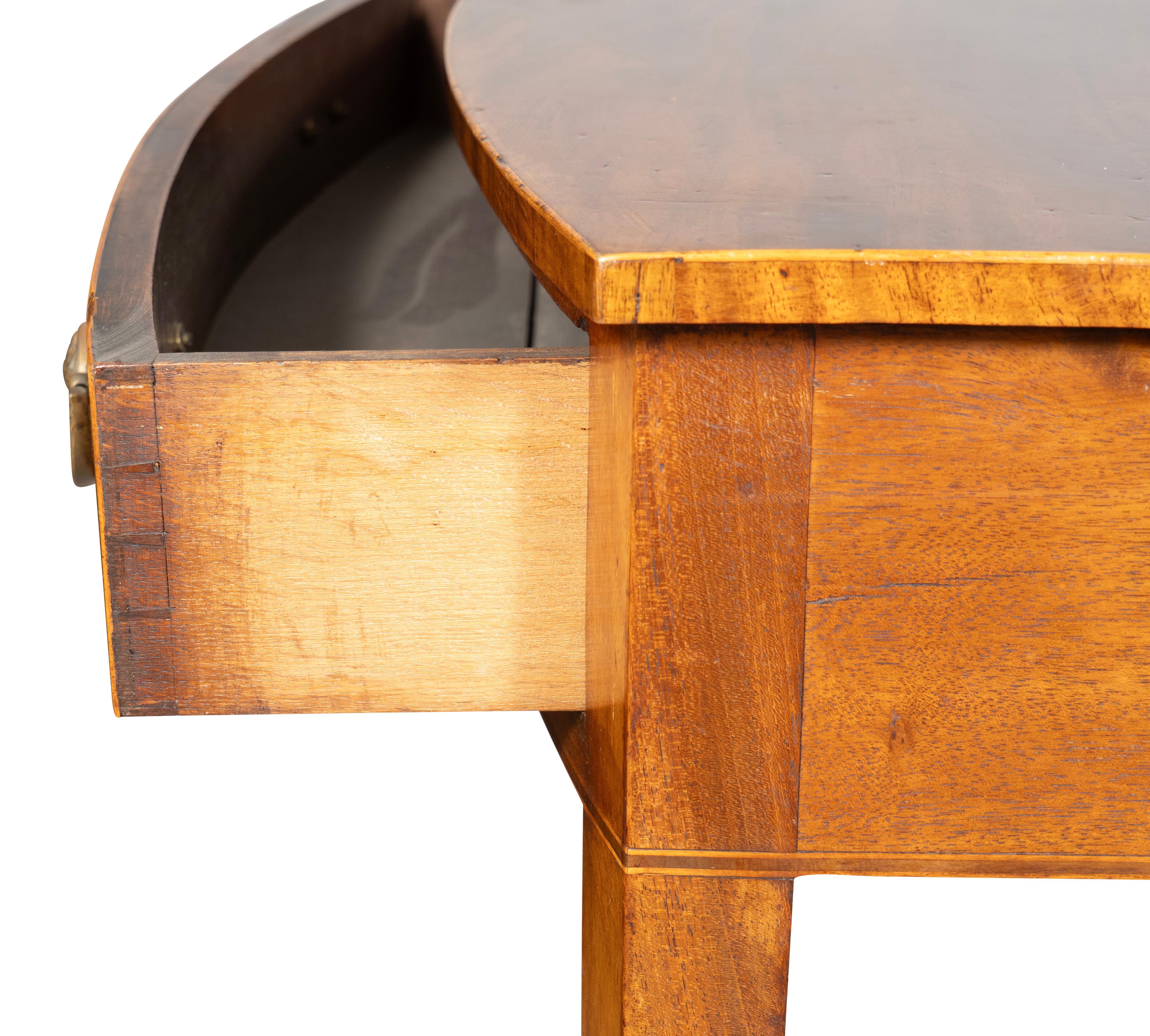 George III Mahogany Bowfront Side Table For Sale 8