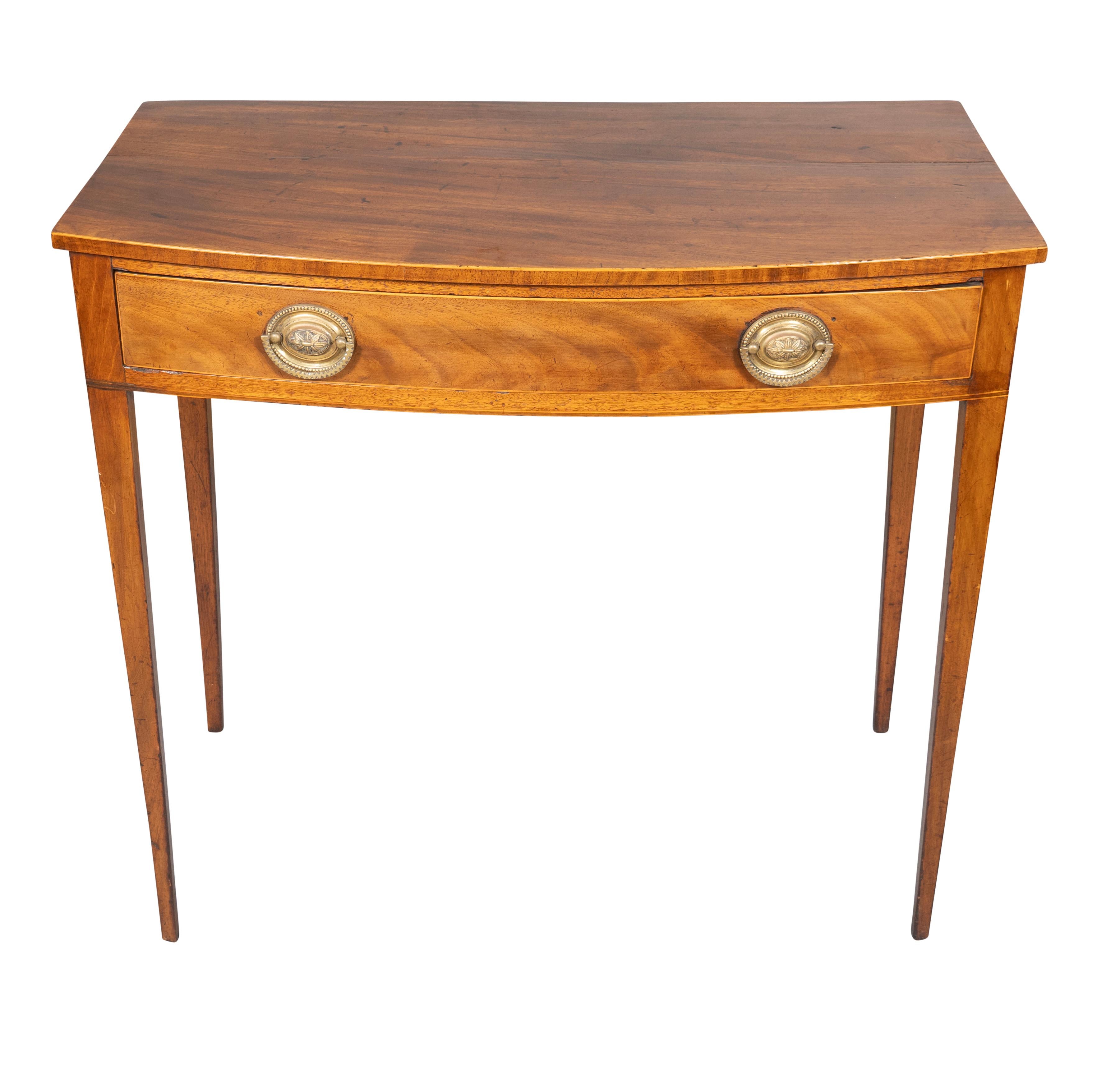 English George III Mahogany Bowfront Side Table For Sale