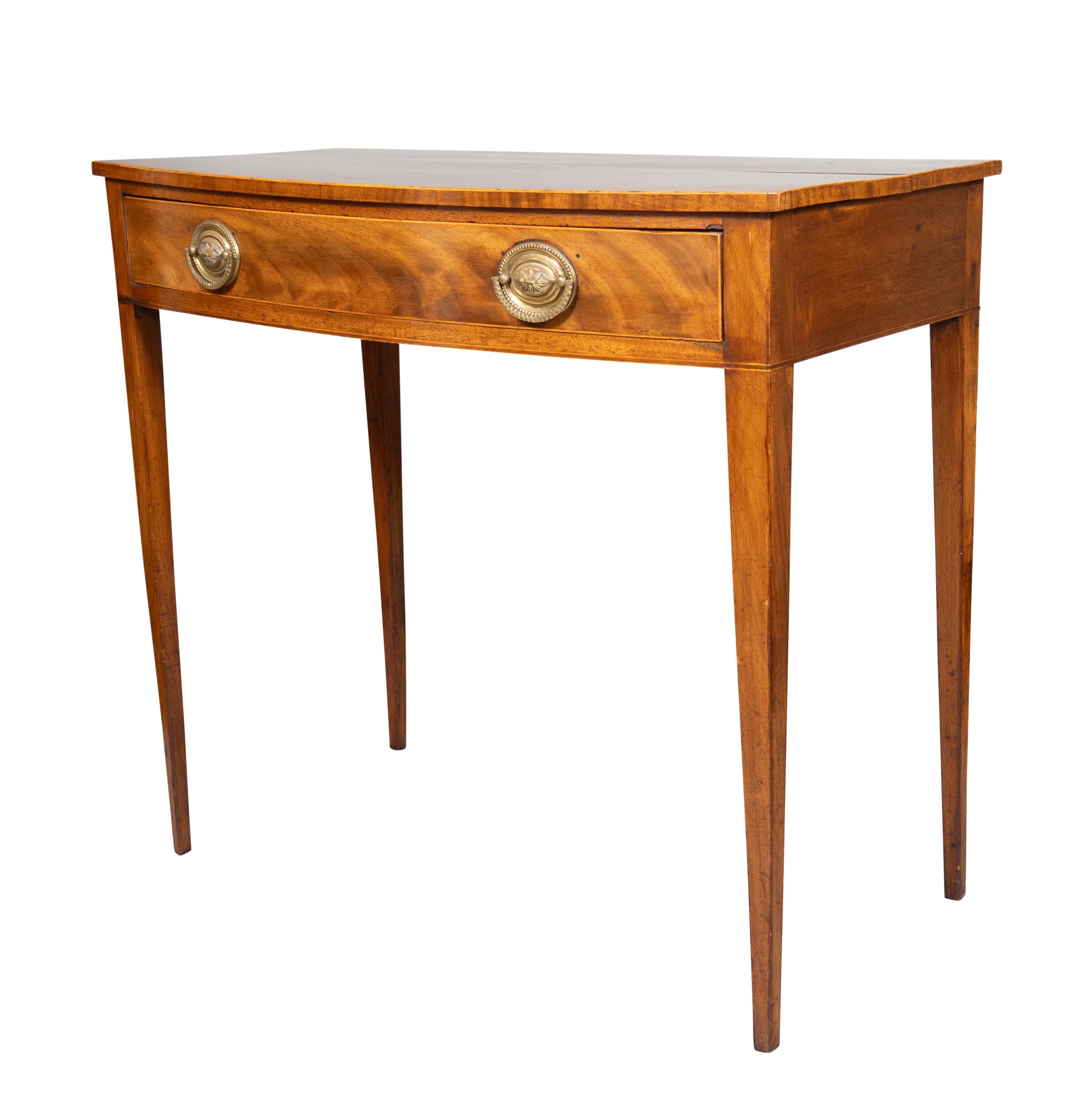 George III Mahogany Bowfront Side Table For Sale 2