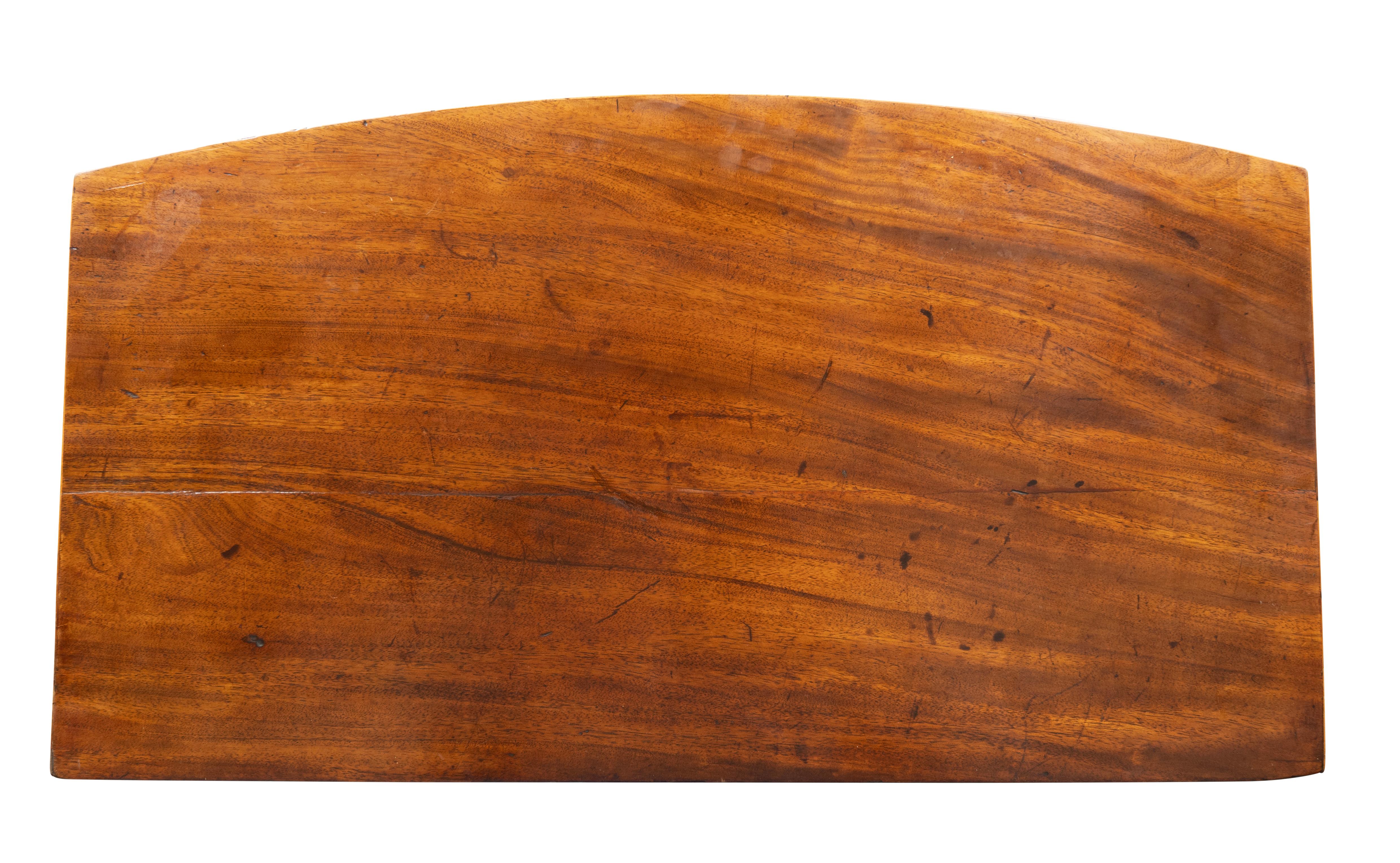 George III Mahogany Bowfront Side Table For Sale 3