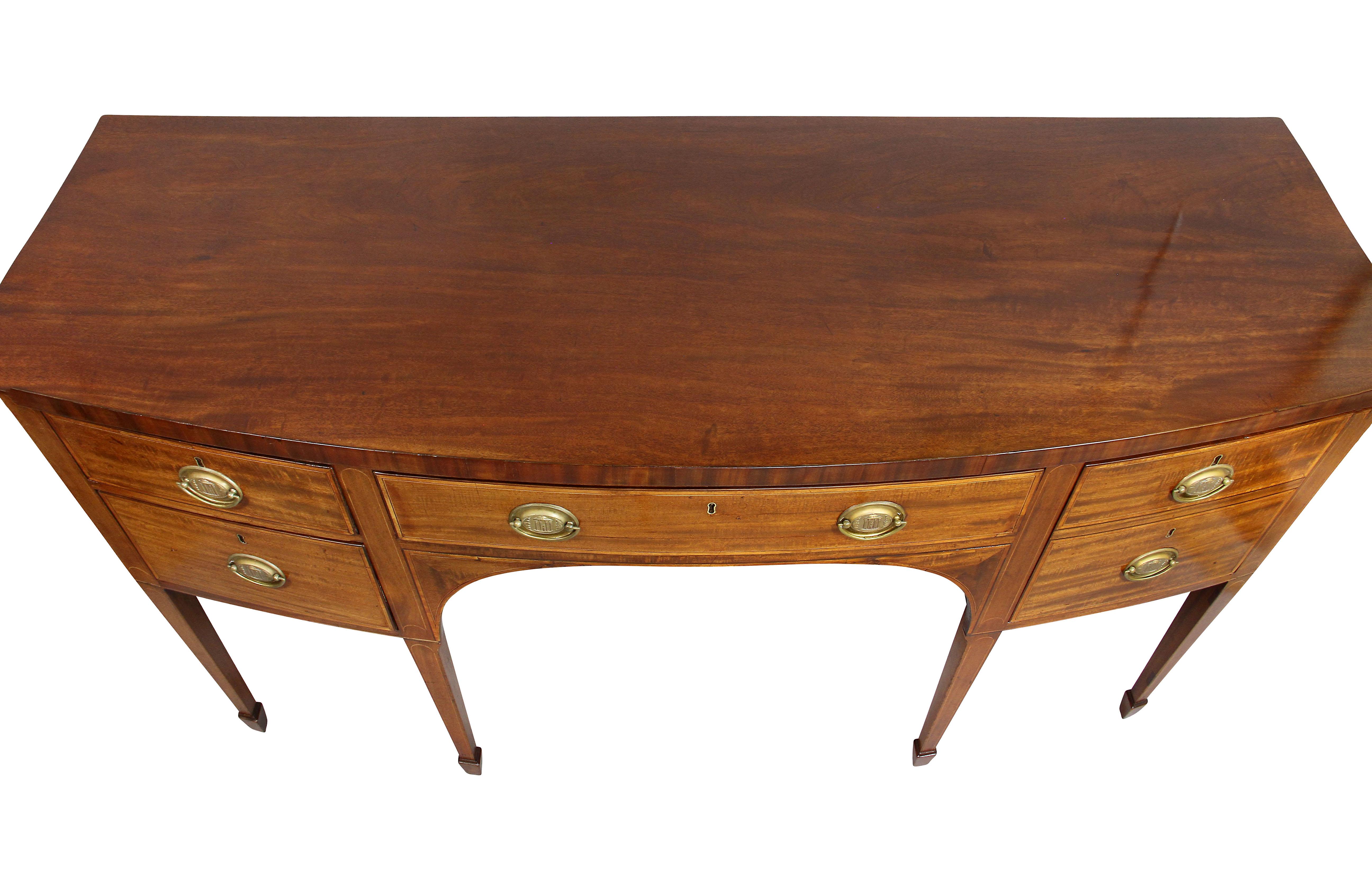 English George III Mahogany Bowfront Sideboard