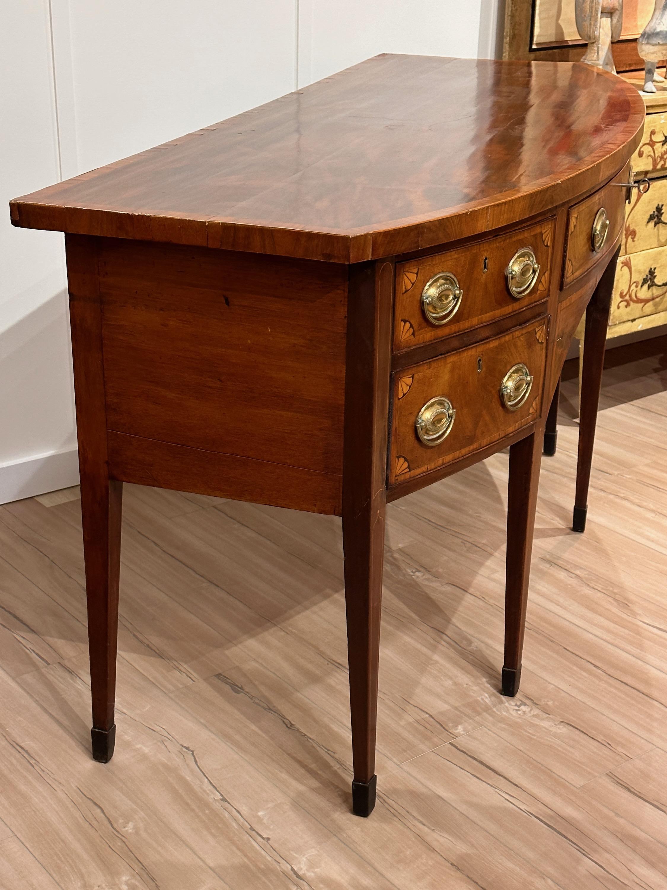 George III Mahogany Bowfront Sideboard For Sale 2