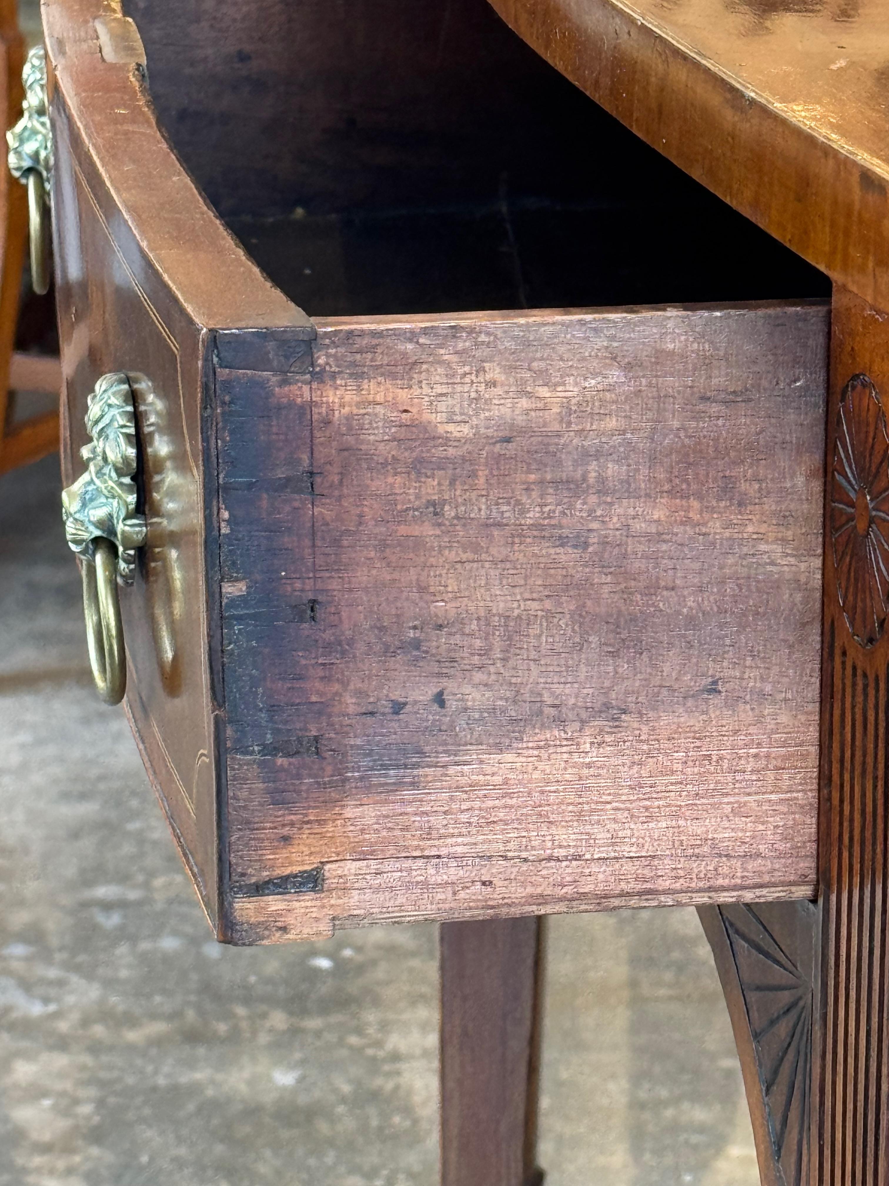 George III Mahogany Bowfront Sideboard With Lion Mask Pulls 4