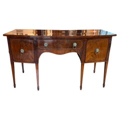George III Mahogany Bowfront Sideboard With Lion Mask Pulls