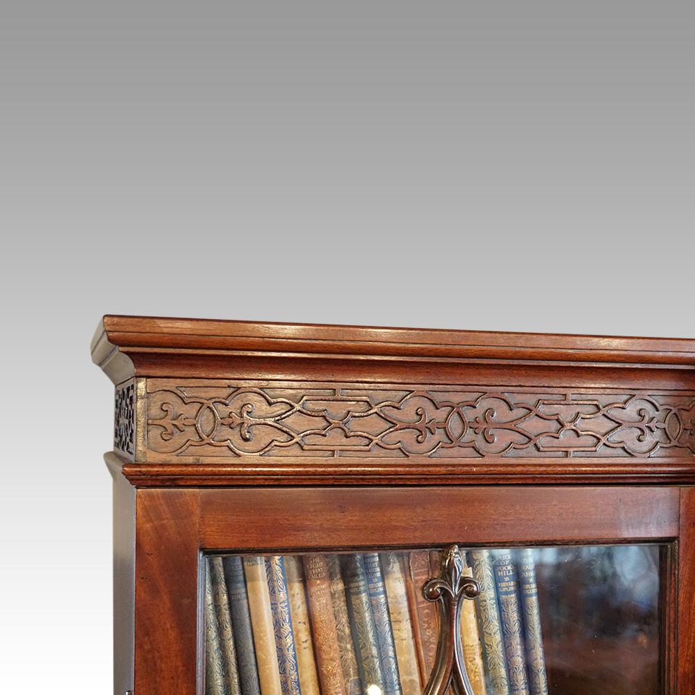 George III mahogany breakfront bookcase  4