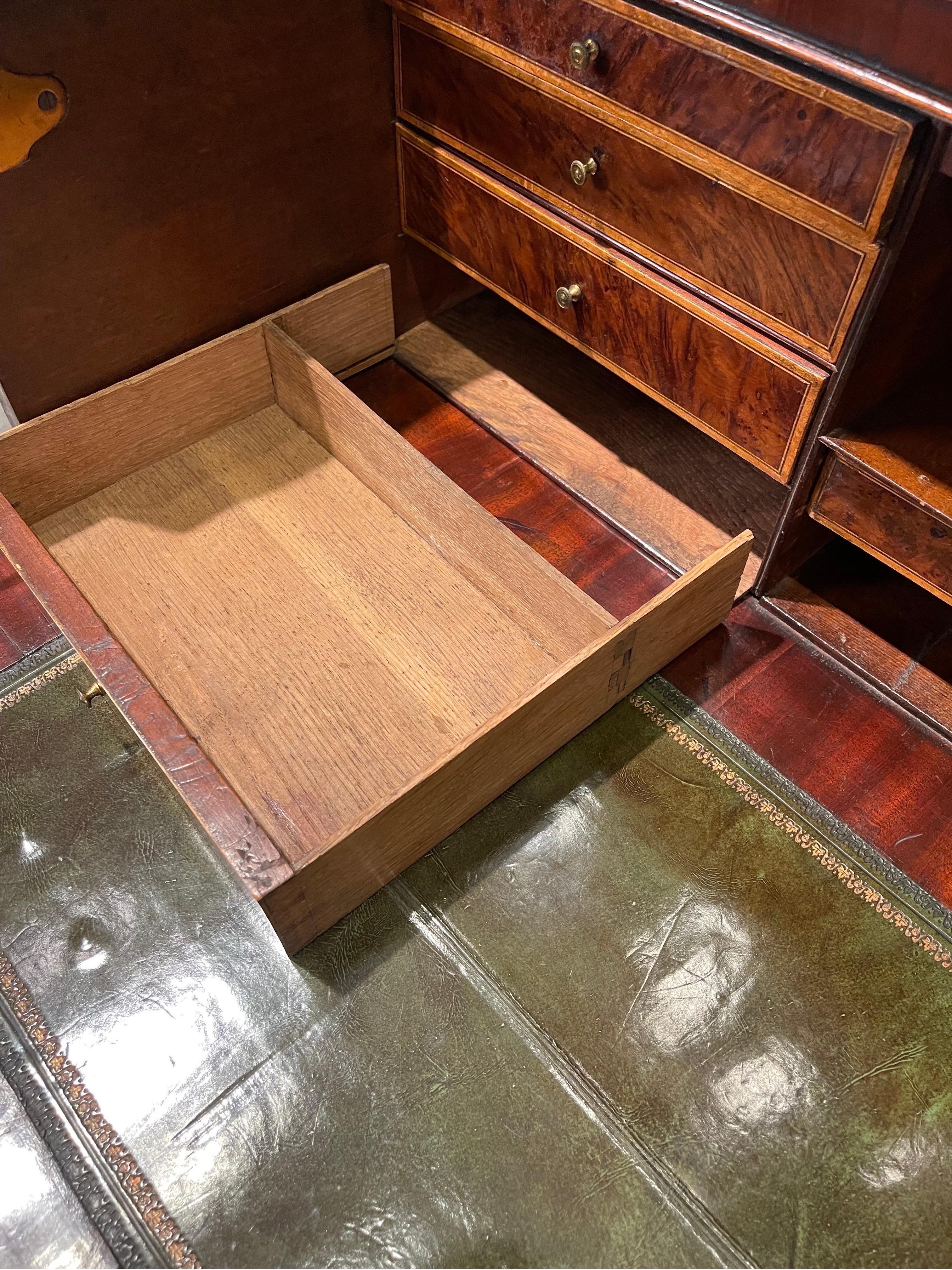 18th Century and Earlier George III Mahogany Breakfront Bureau Bookcase  For Sale