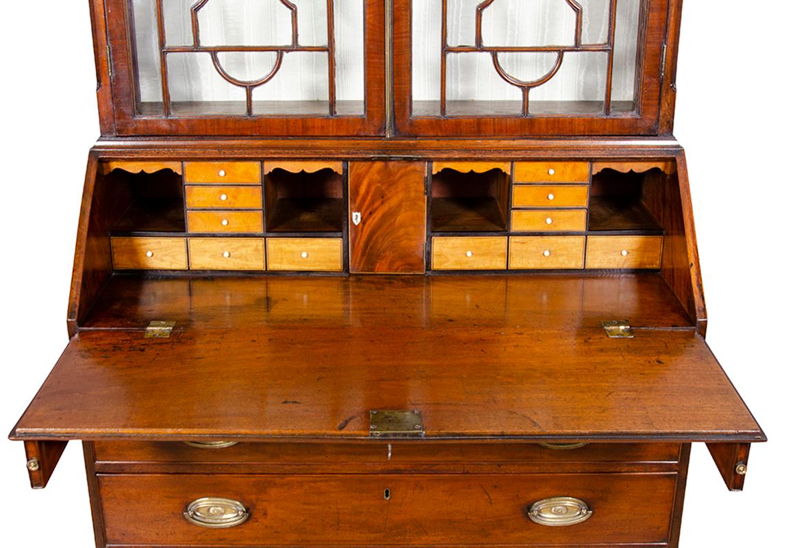 George III Mahogany Bureau Bookcase 6