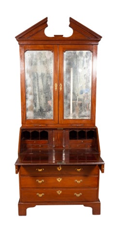 George III Mahogany Bureau Bookcase