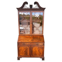 George III Mahogany Bureau Bookcase