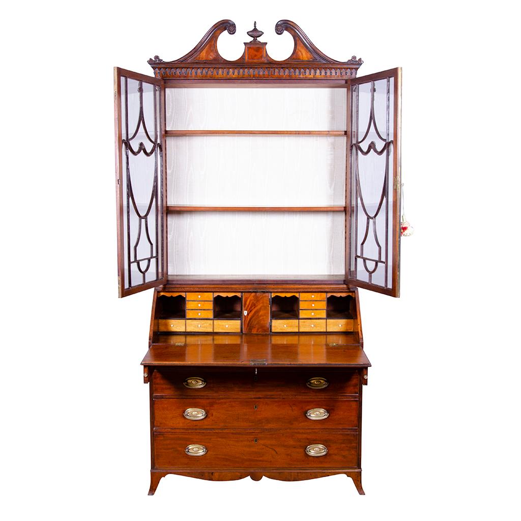 Late 18th Century George III Mahogany Bureau Bookcase