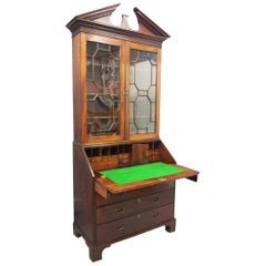 George III Mahogany Bureau Bookcase