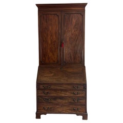 George III mahogany bureau bookcase