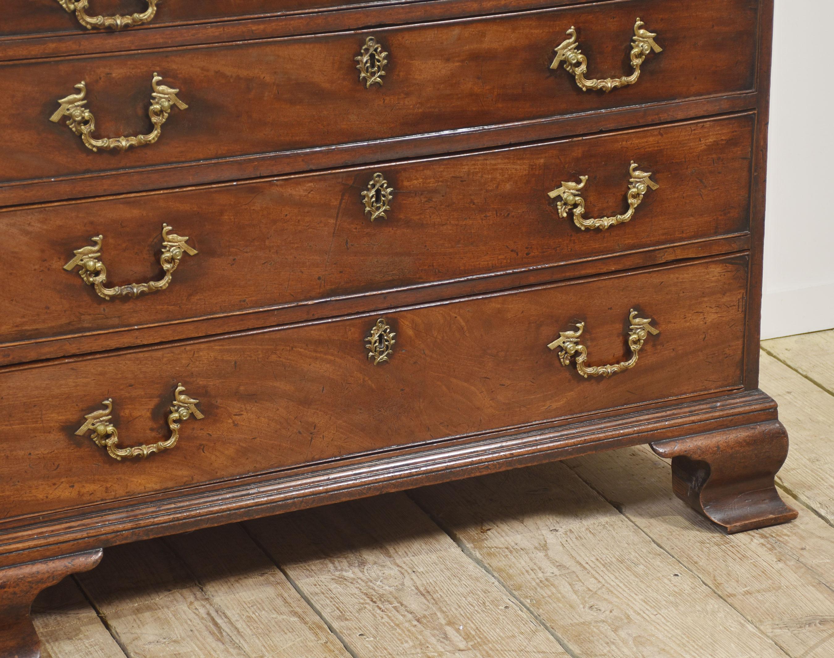 Wood George III Mahogany Bureau For Sale
