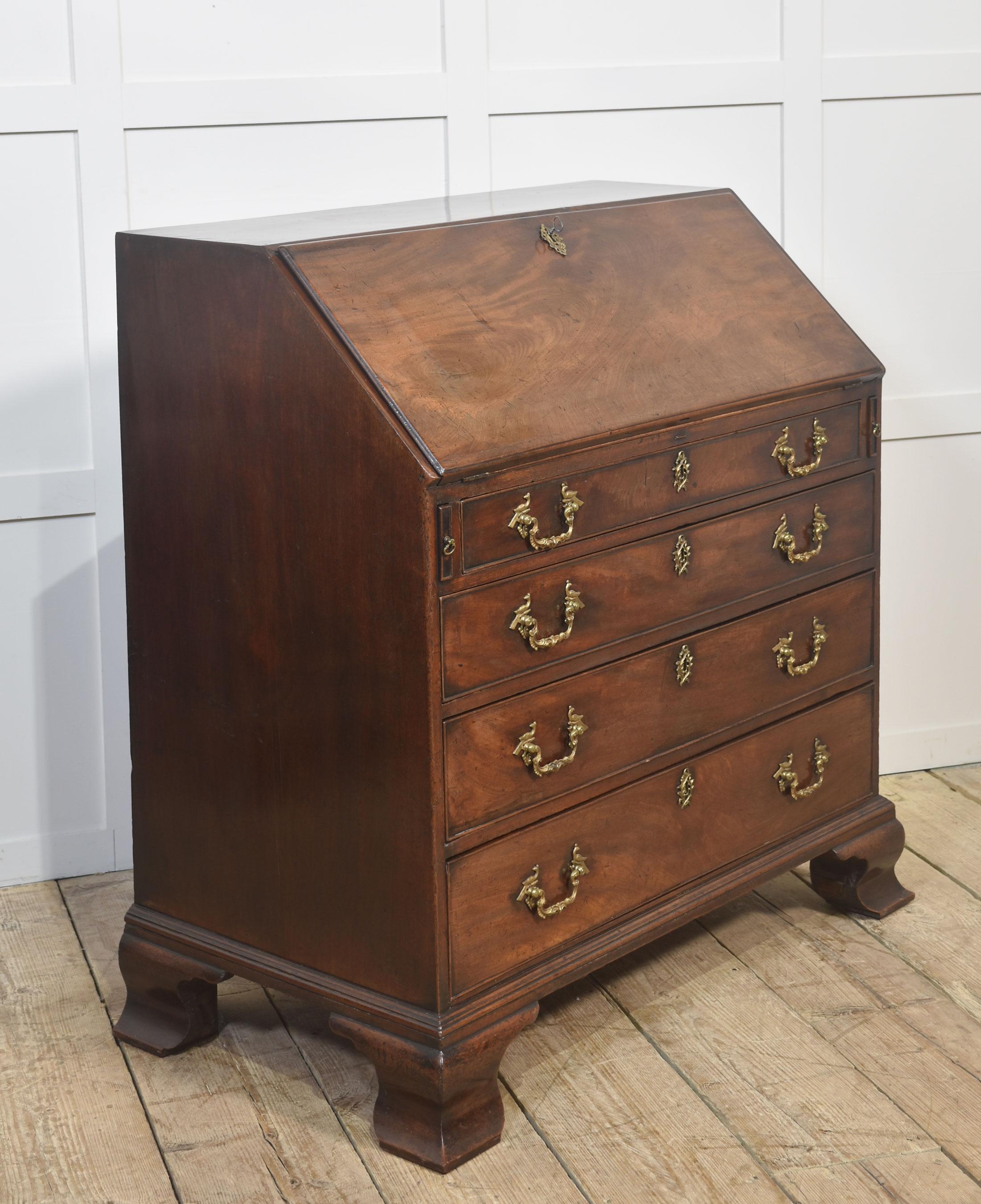George III Mahogany Bureau For Sale 2