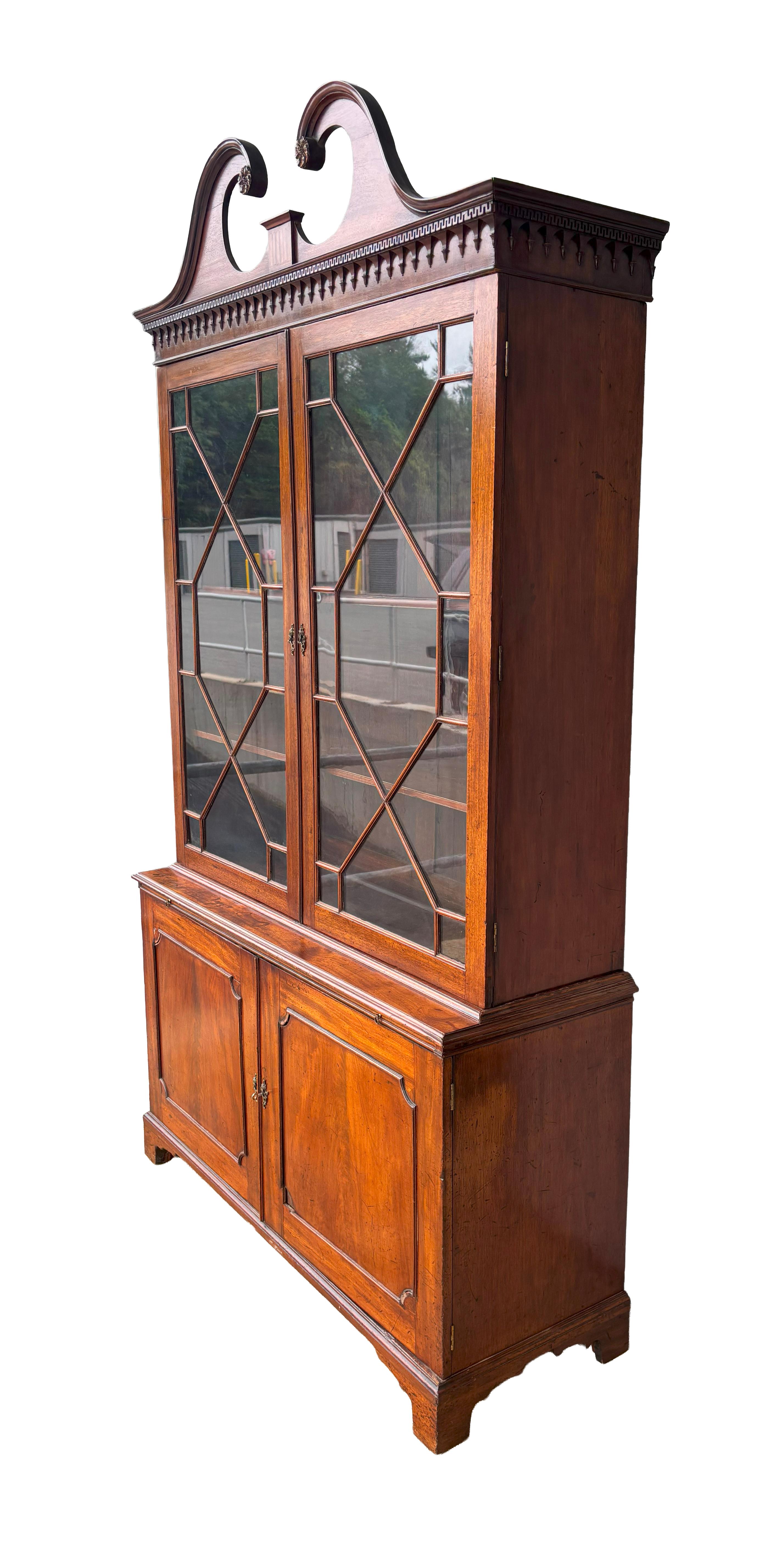 Glass George III Mahogany Cabinet For Sale