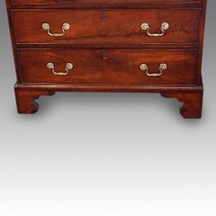 English gentlemans George III mahogany caddy top batchelors chest, Georgian
