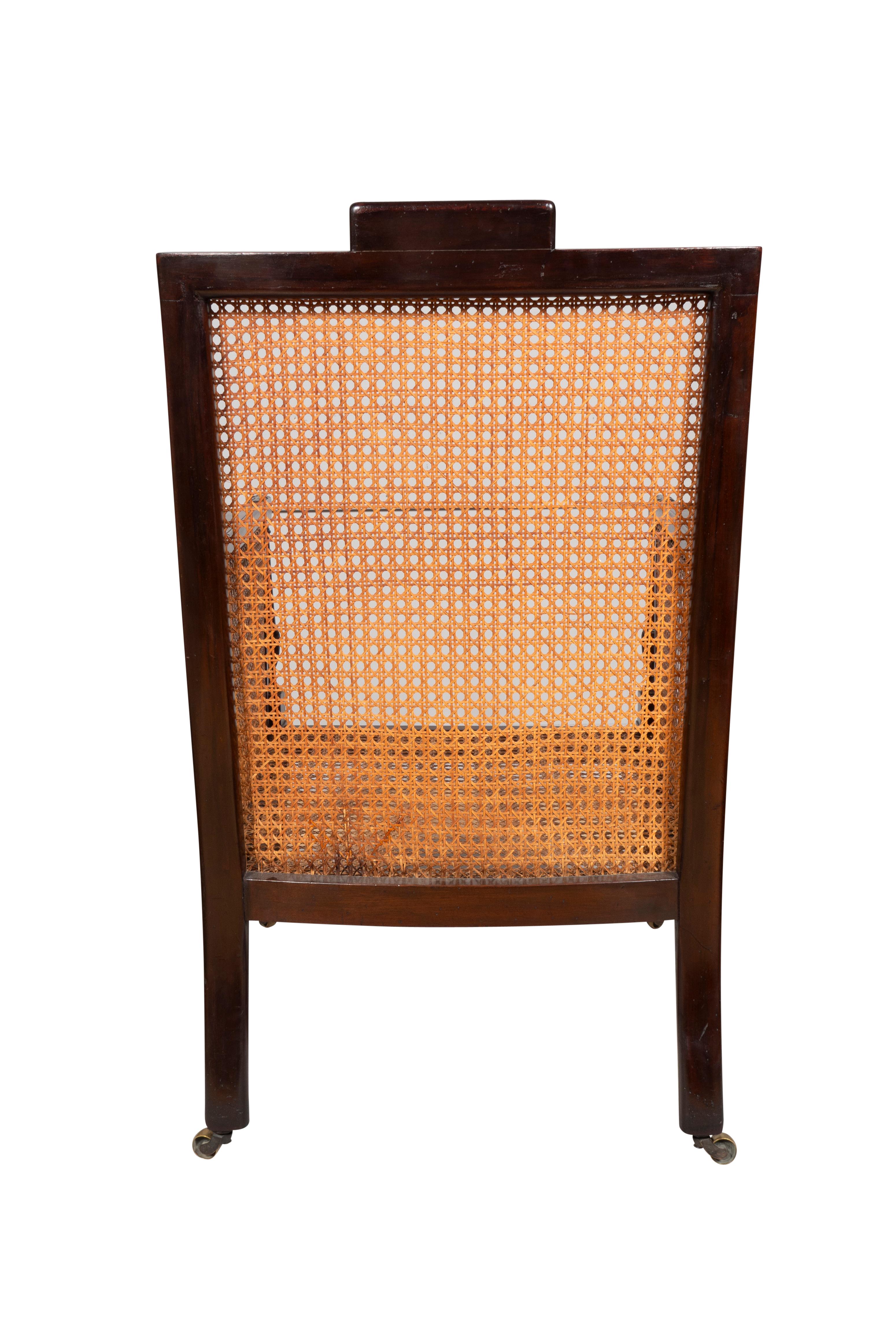 English George III Mahogany Caned Bergere For Sale