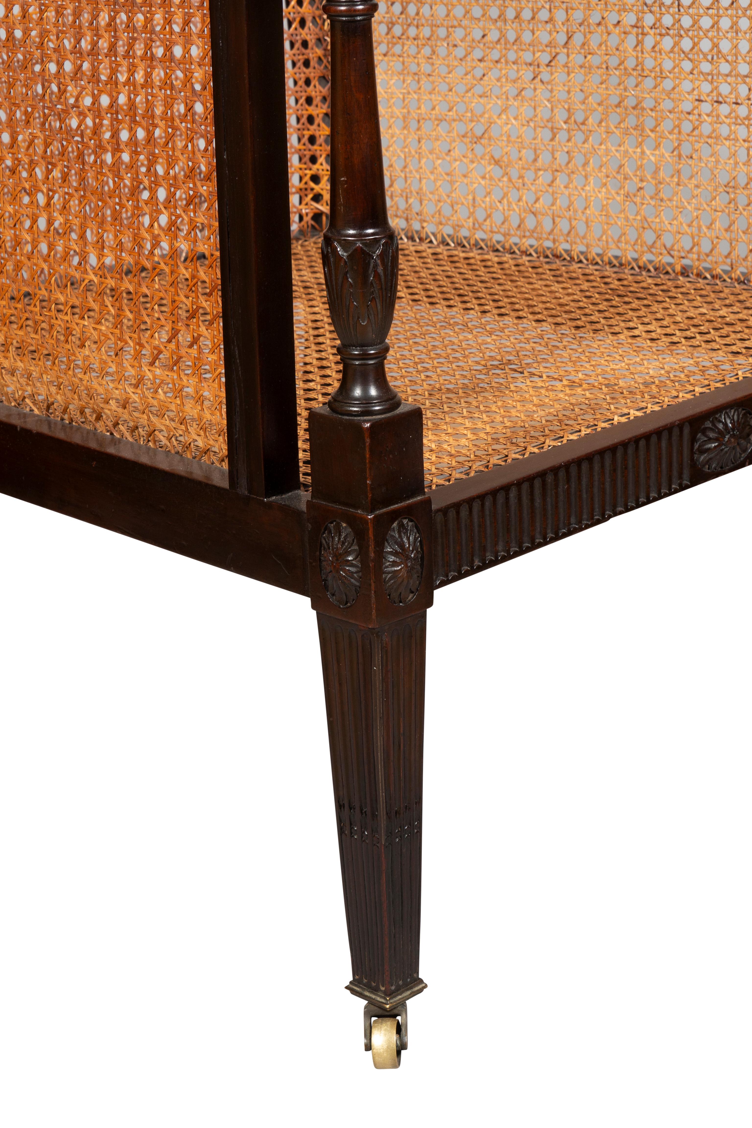 George III Mahogany Caned Bergere For Sale 3