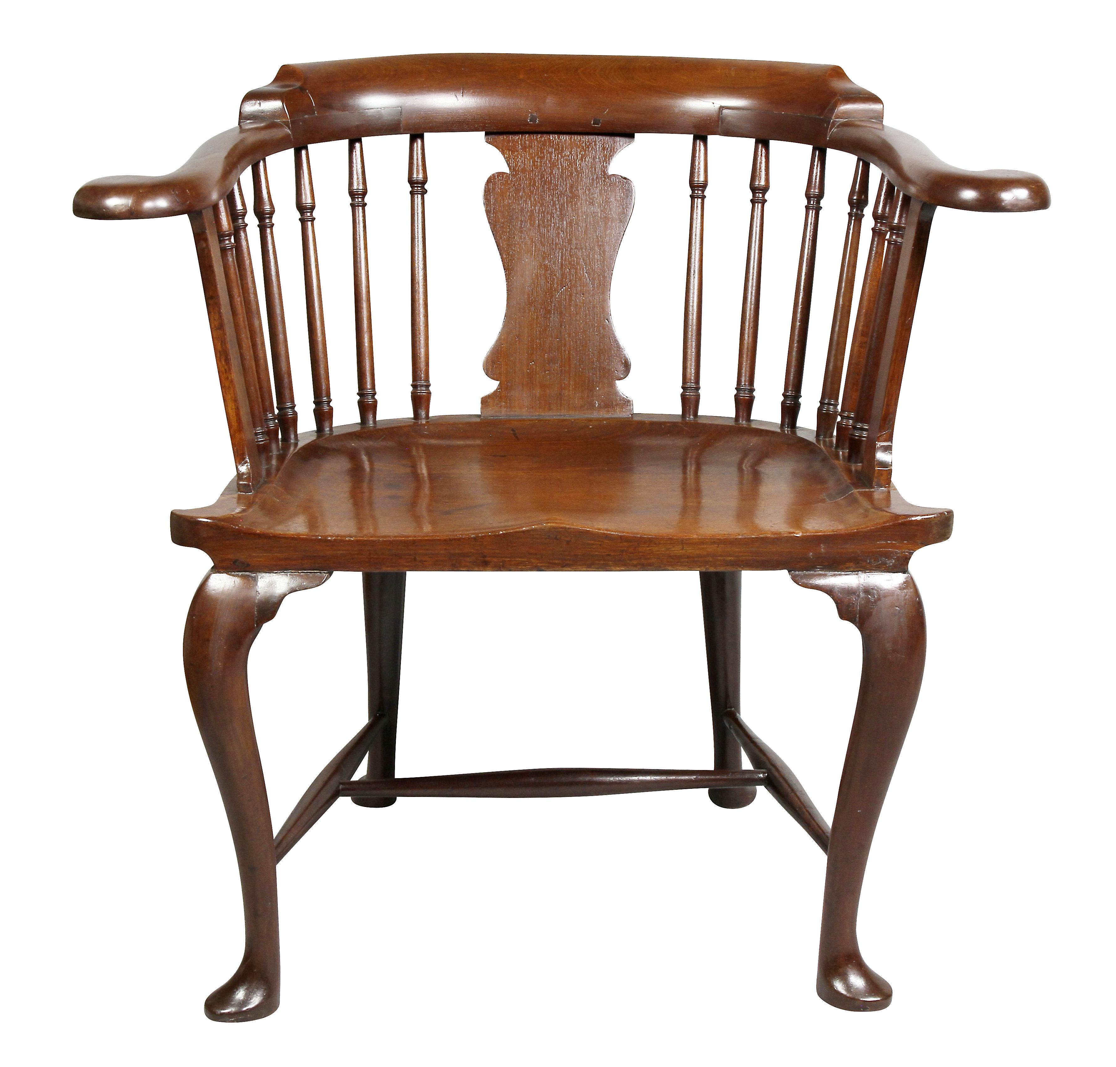 English George III Mahogany Captains Armchair For Sale