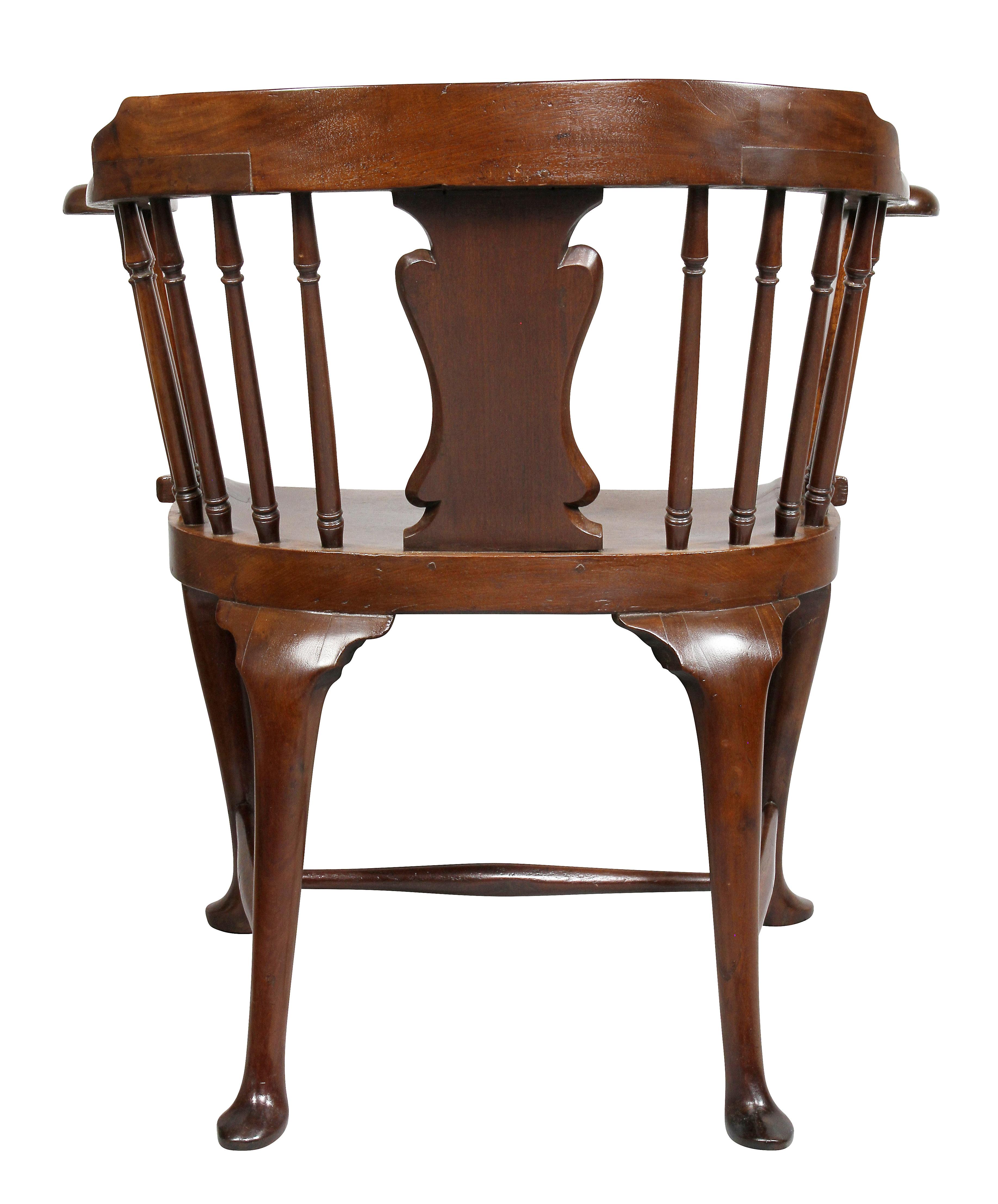 George III Mahogany Captains Armchair For Sale 4