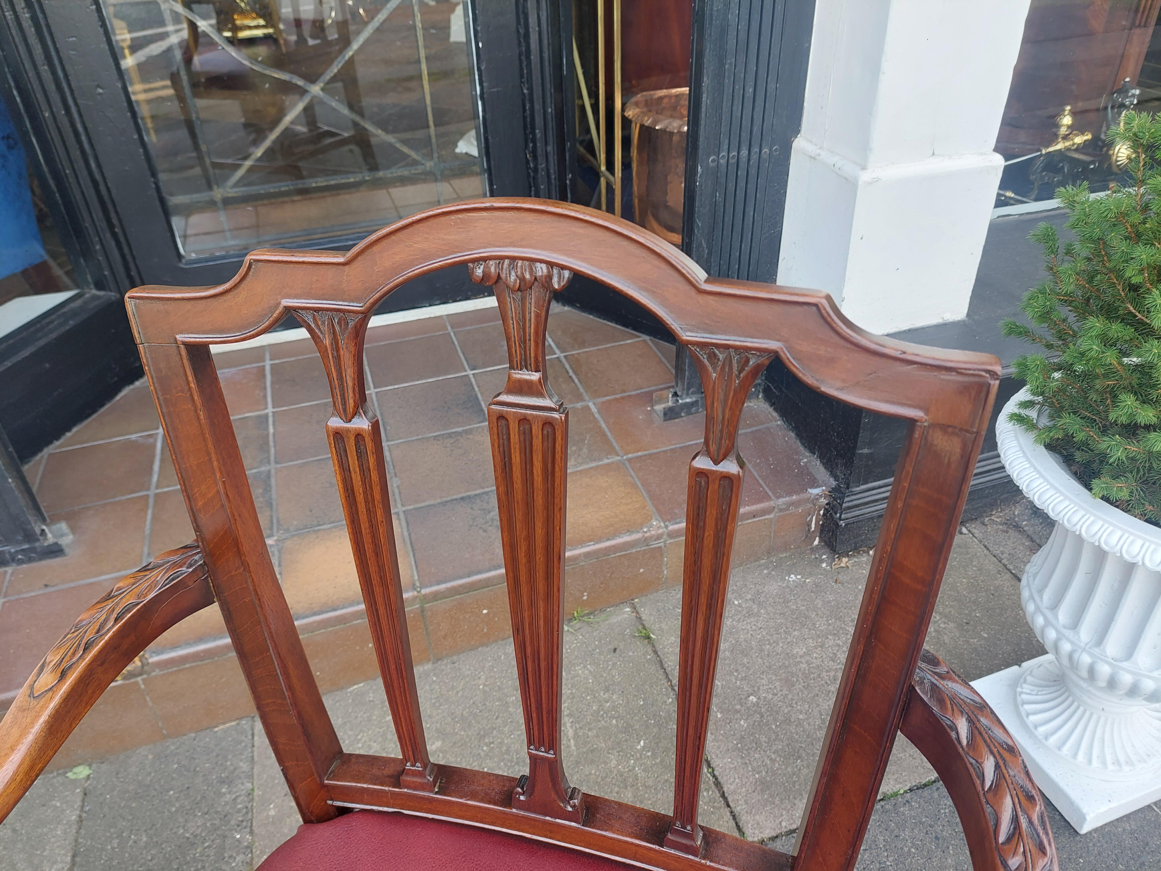 Hepplewhite George III Mahogany Carver Chair For Sale