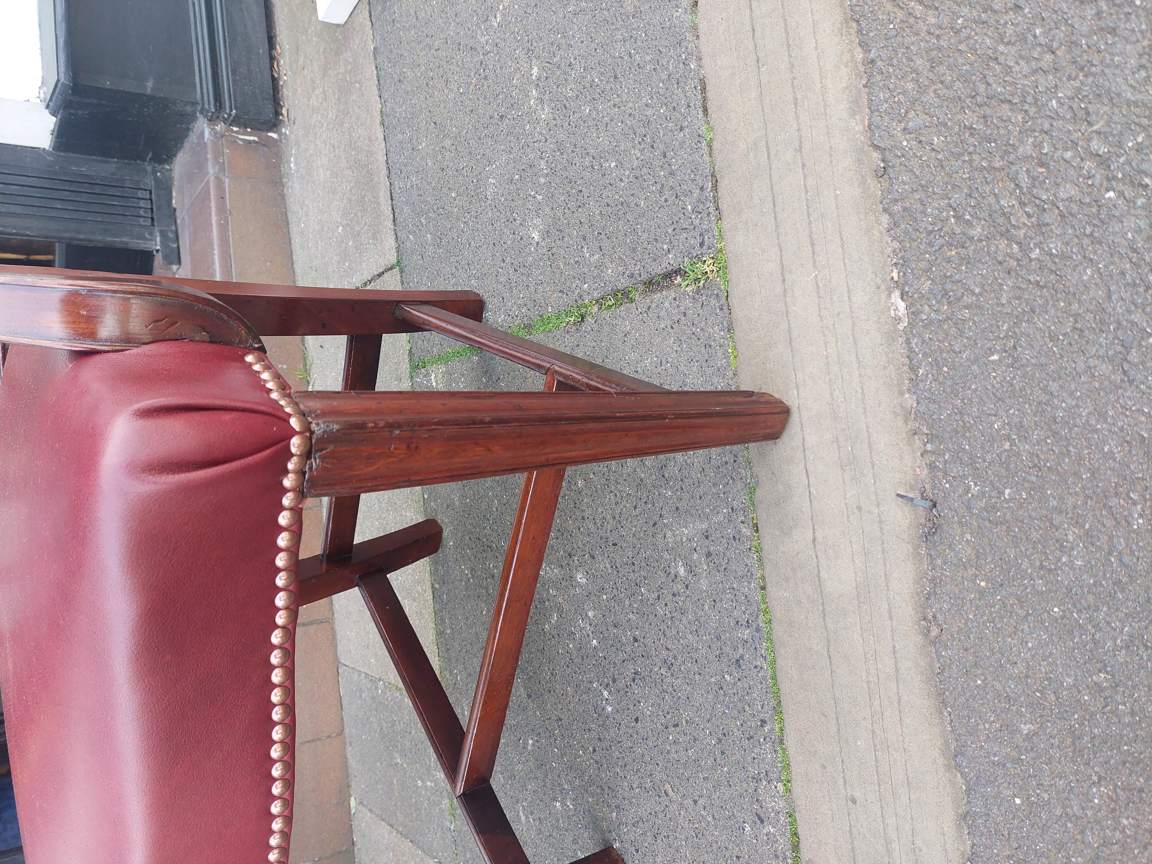 Leather George III Mahogany Carver Chair For Sale