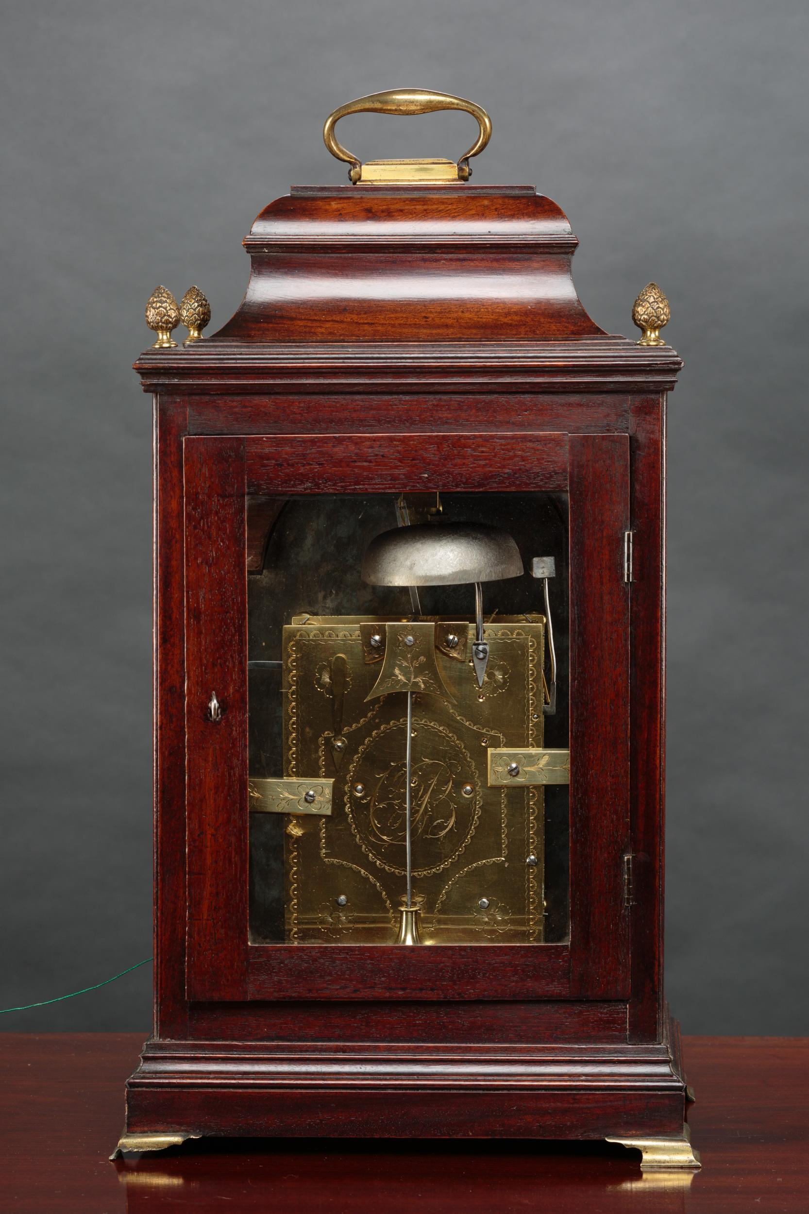 Mid-18th Century George III Mahogany Cased Bracket Clock by Christopher Bullock, London