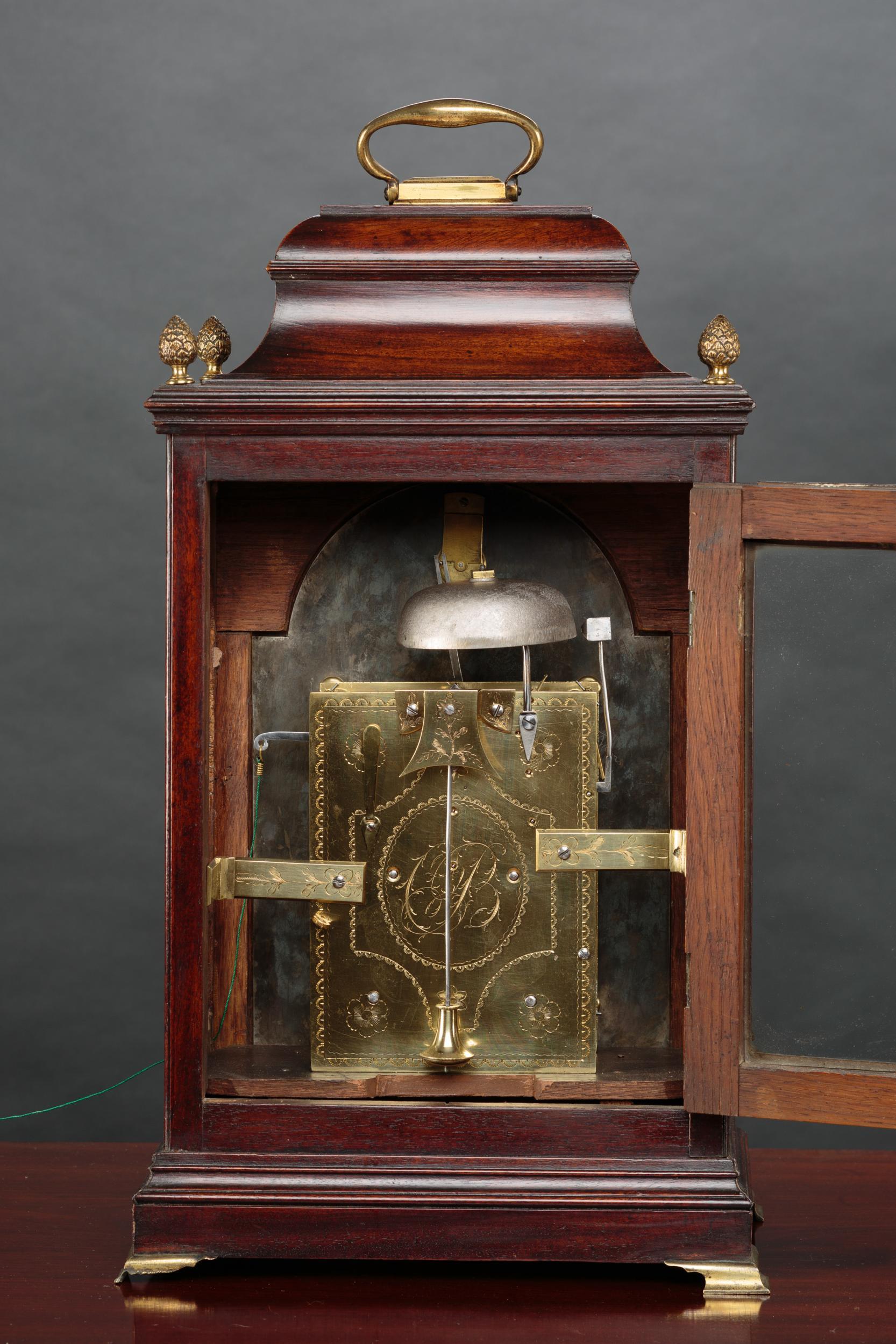 George III Mahogany Cased Bracket Clock by Christopher Bullock, London 1