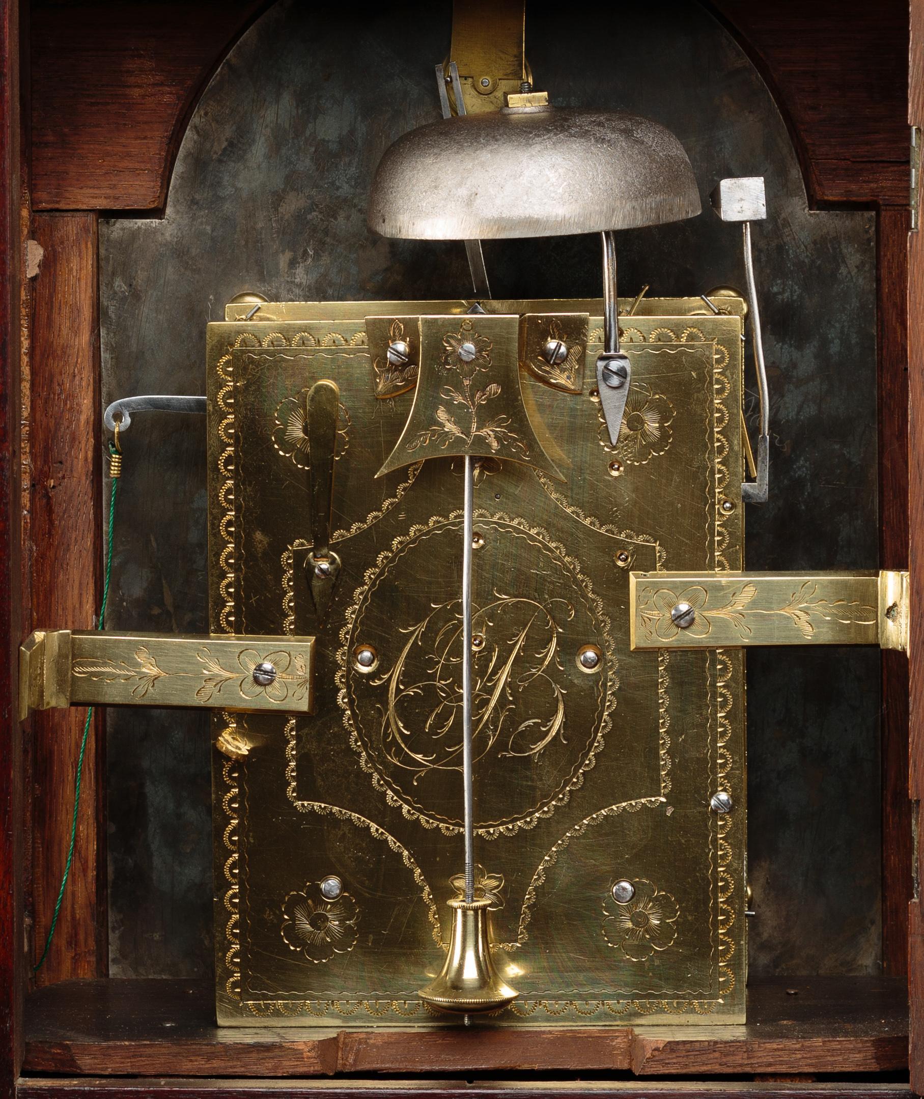 George III Mahogany Cased Bracket Clock by Christopher Bullock, London 2