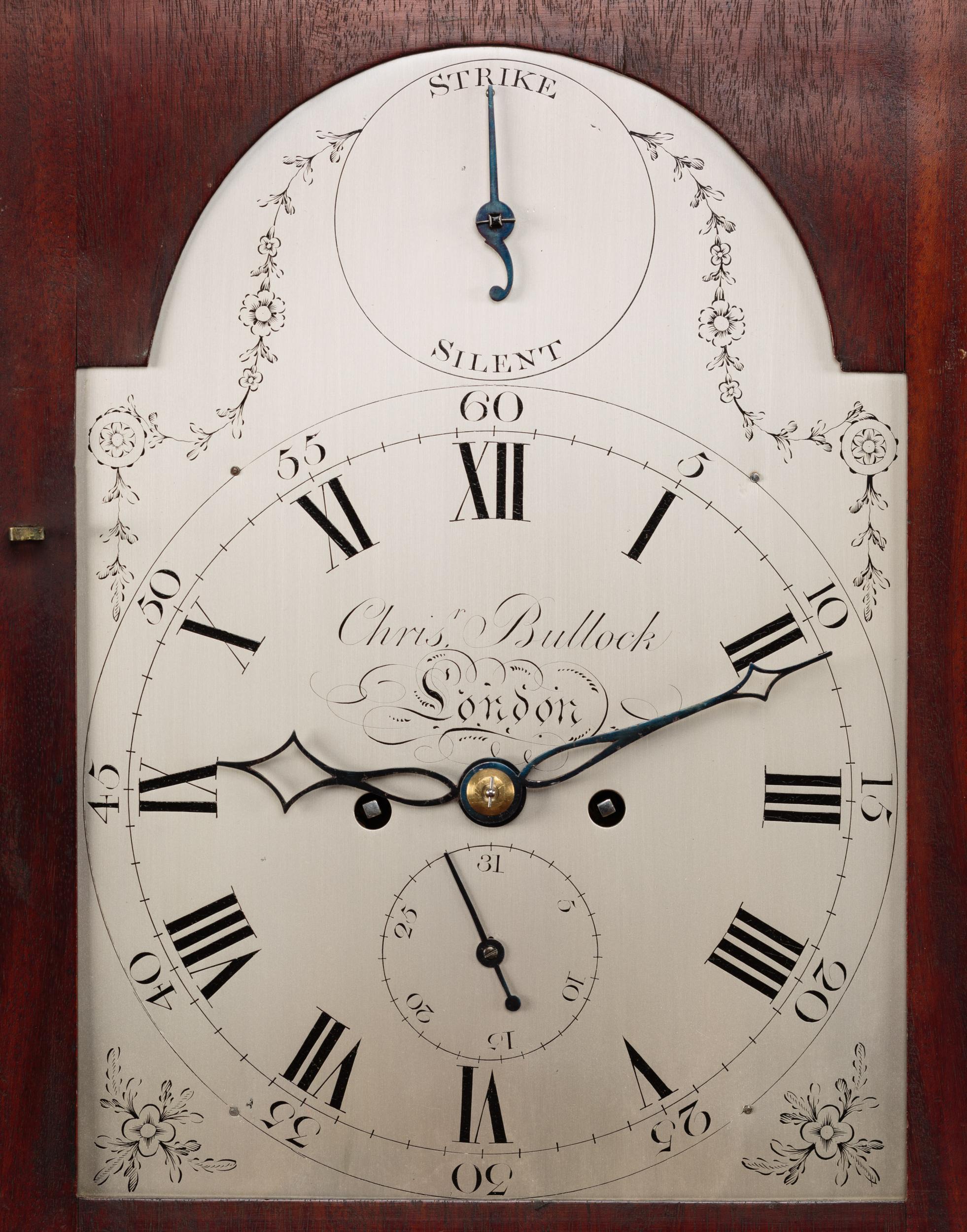 George III Mahogany Cased Bracket Clock by Christopher Bullock, London 3