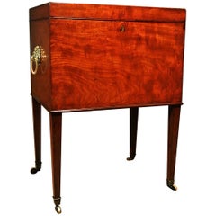 George III Mahogany Cellarette circa 1780, Holds Up to 24 Bottles