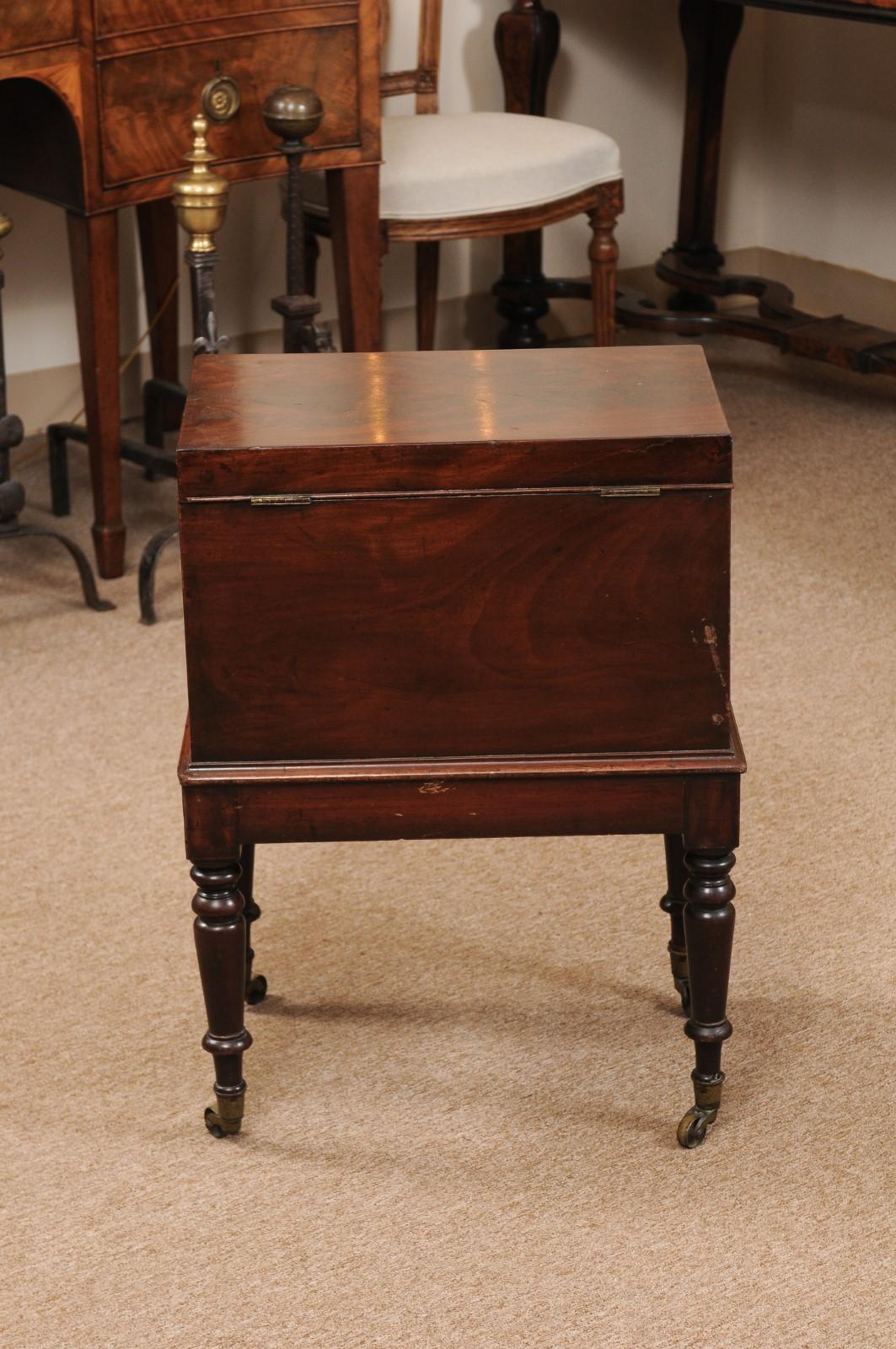 George III Mahogany Cellarette on Stand, England Early 19th Century 7