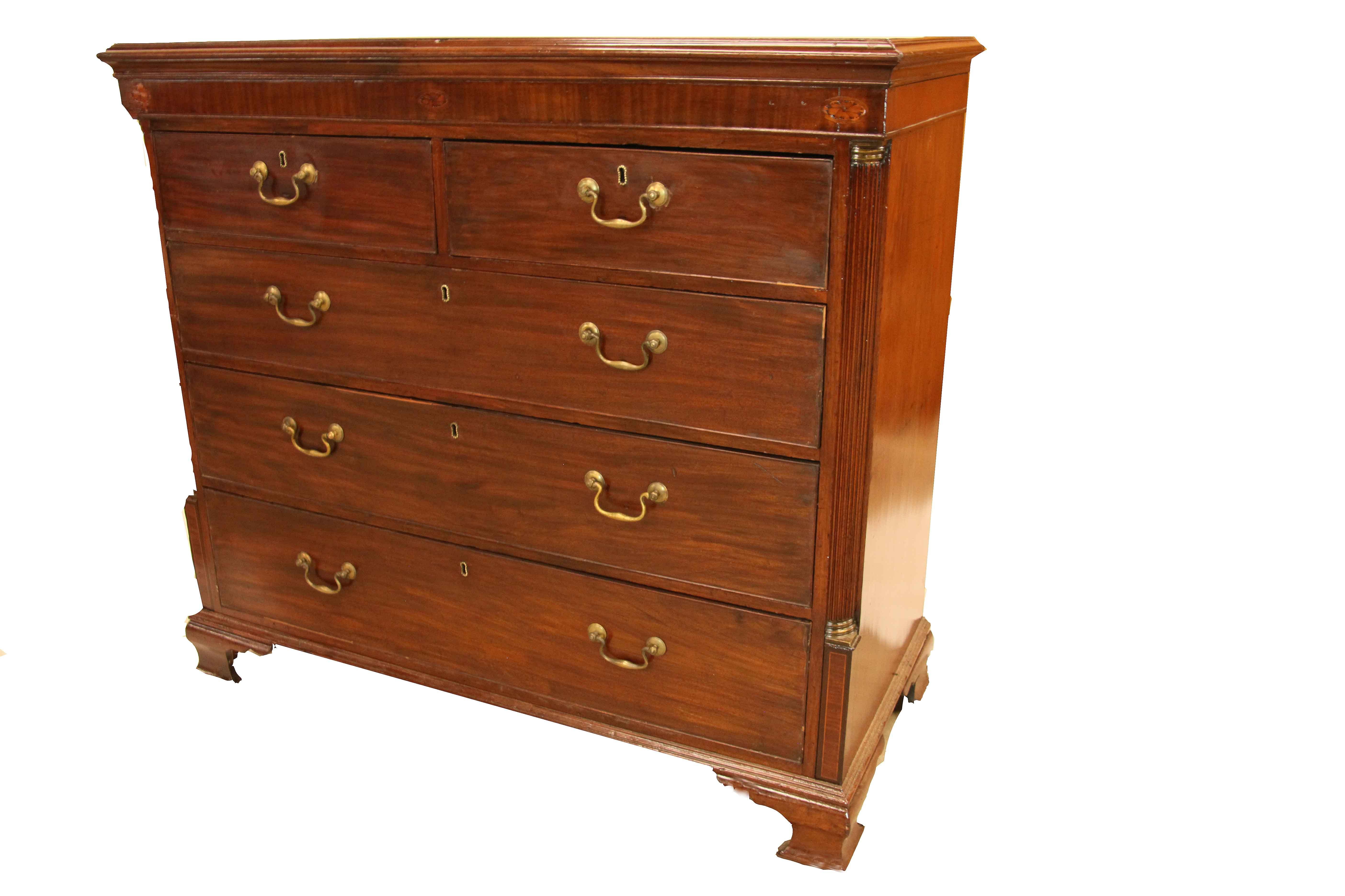 Late 18th Century George III Mahogany Chest For Sale