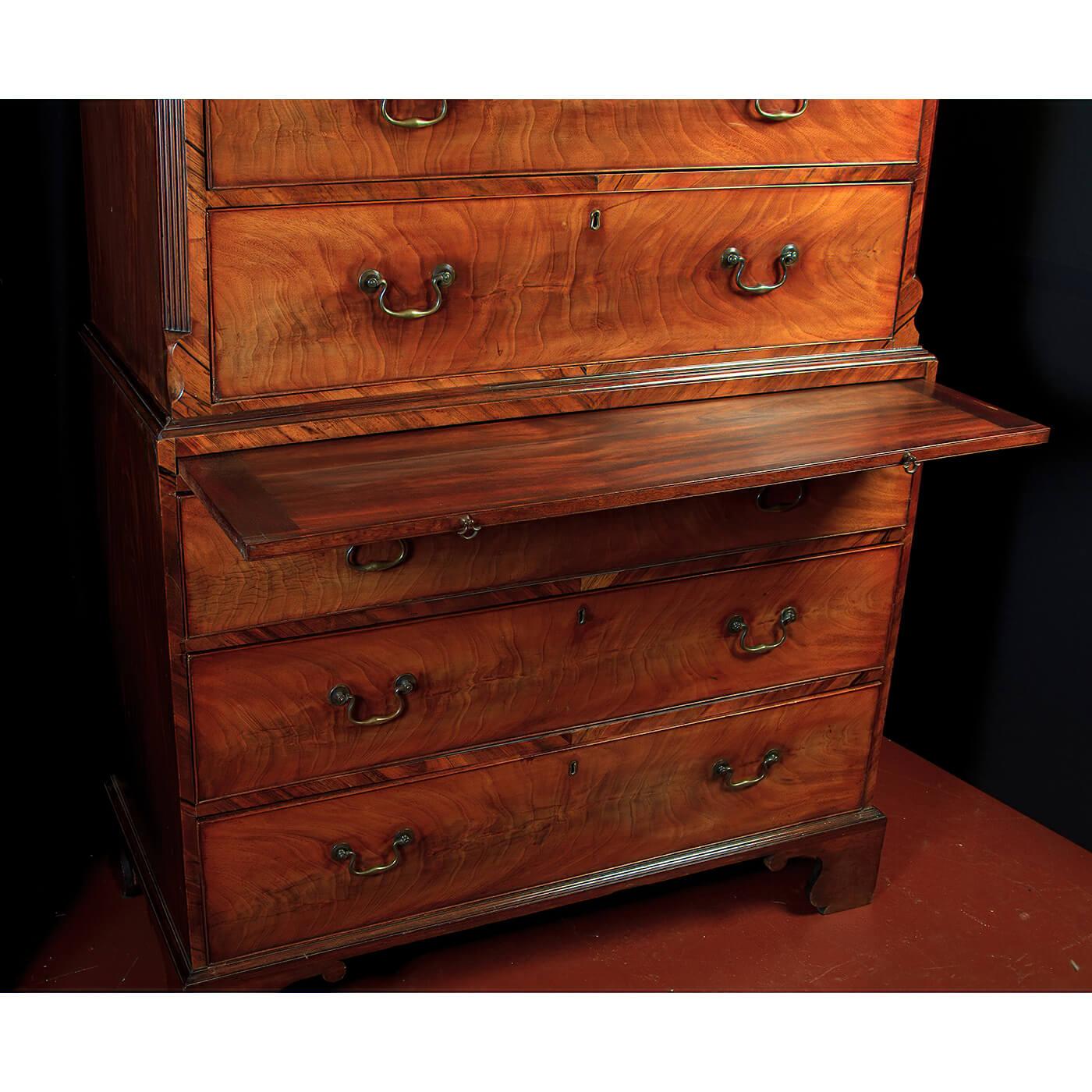 George III Mahogany Chest in Chest In Good Condition For Sale In Westwood, NJ
