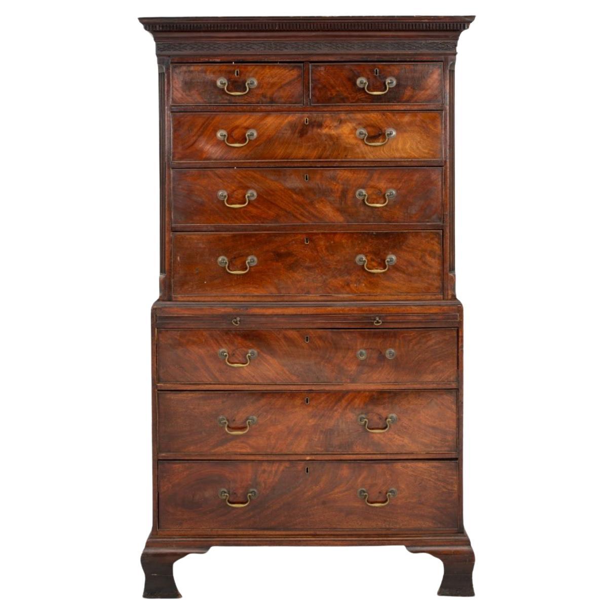 George III Mahogany Chest on Chest, 18th C For Sale