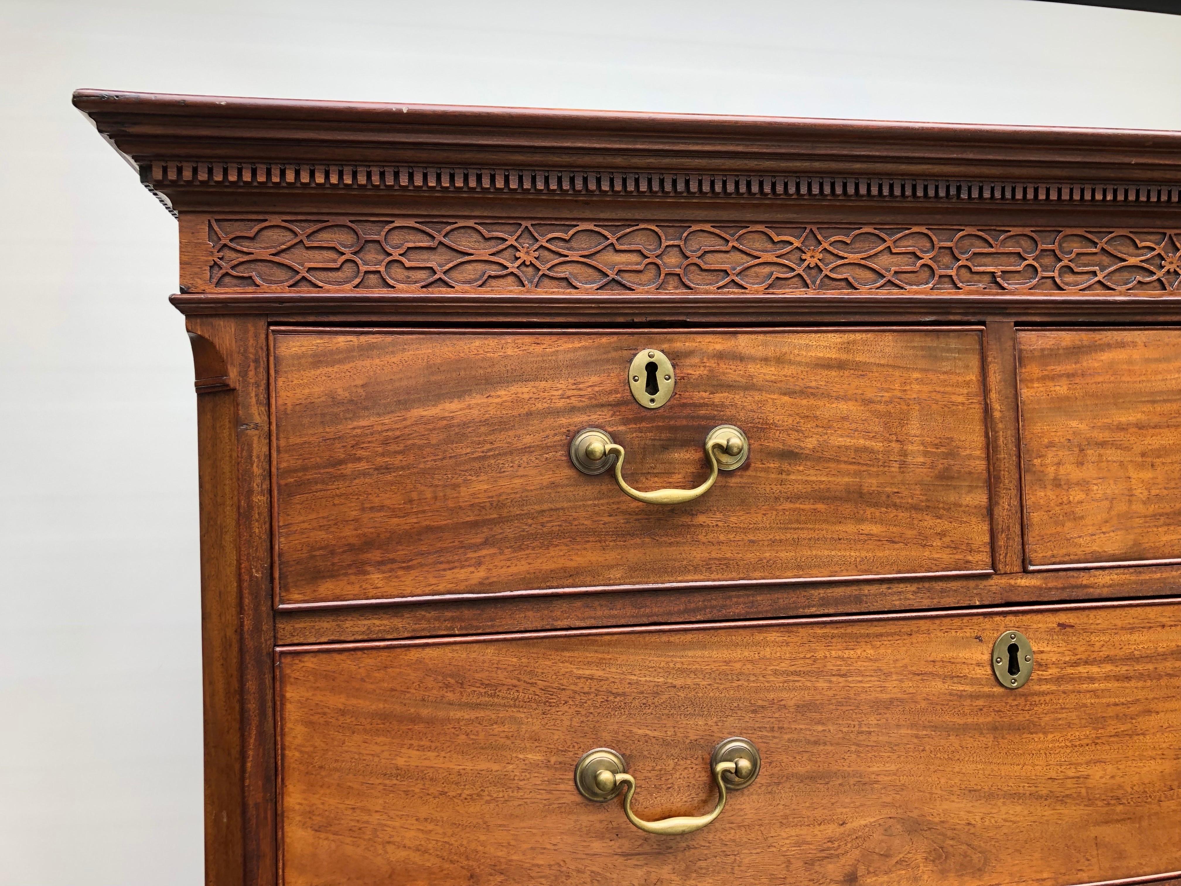 English George III Mahogany Chest on Chest, 18th Century