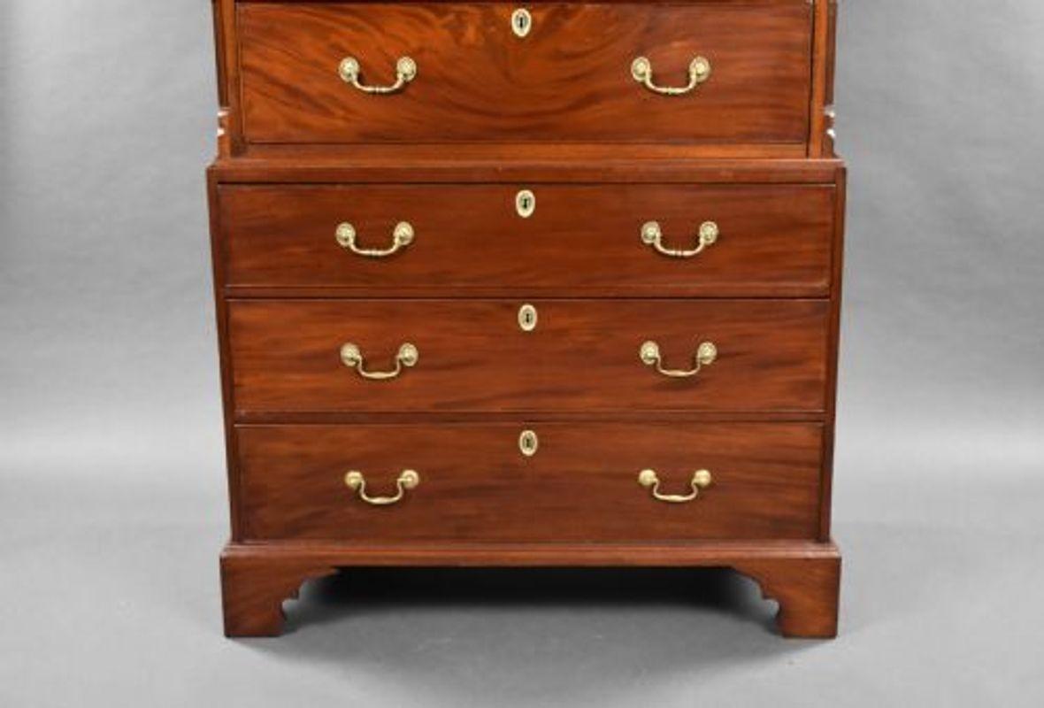 George III Mahogany Chest on Chest In Good Condition For Sale In Chelmsford, Essex