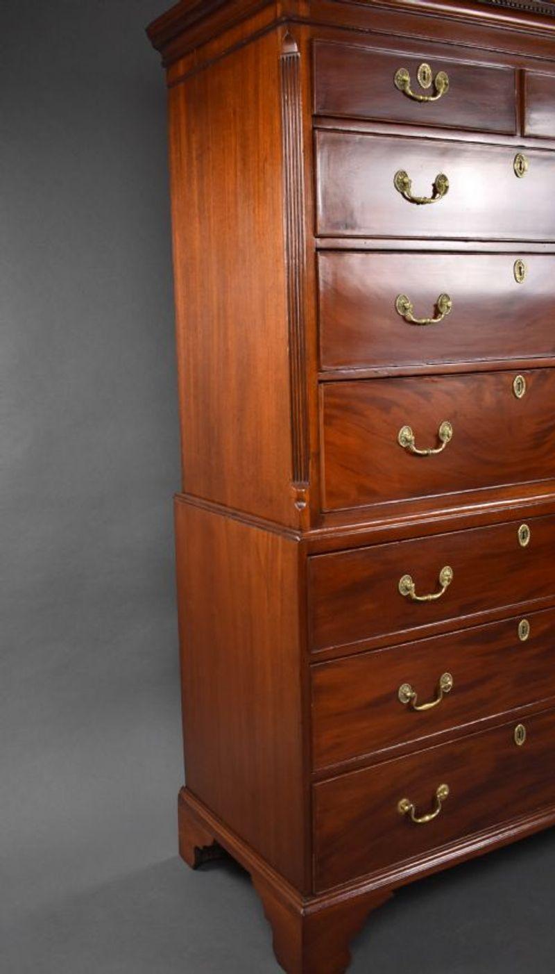 19th Century George III Mahogany Chest on Chest For Sale